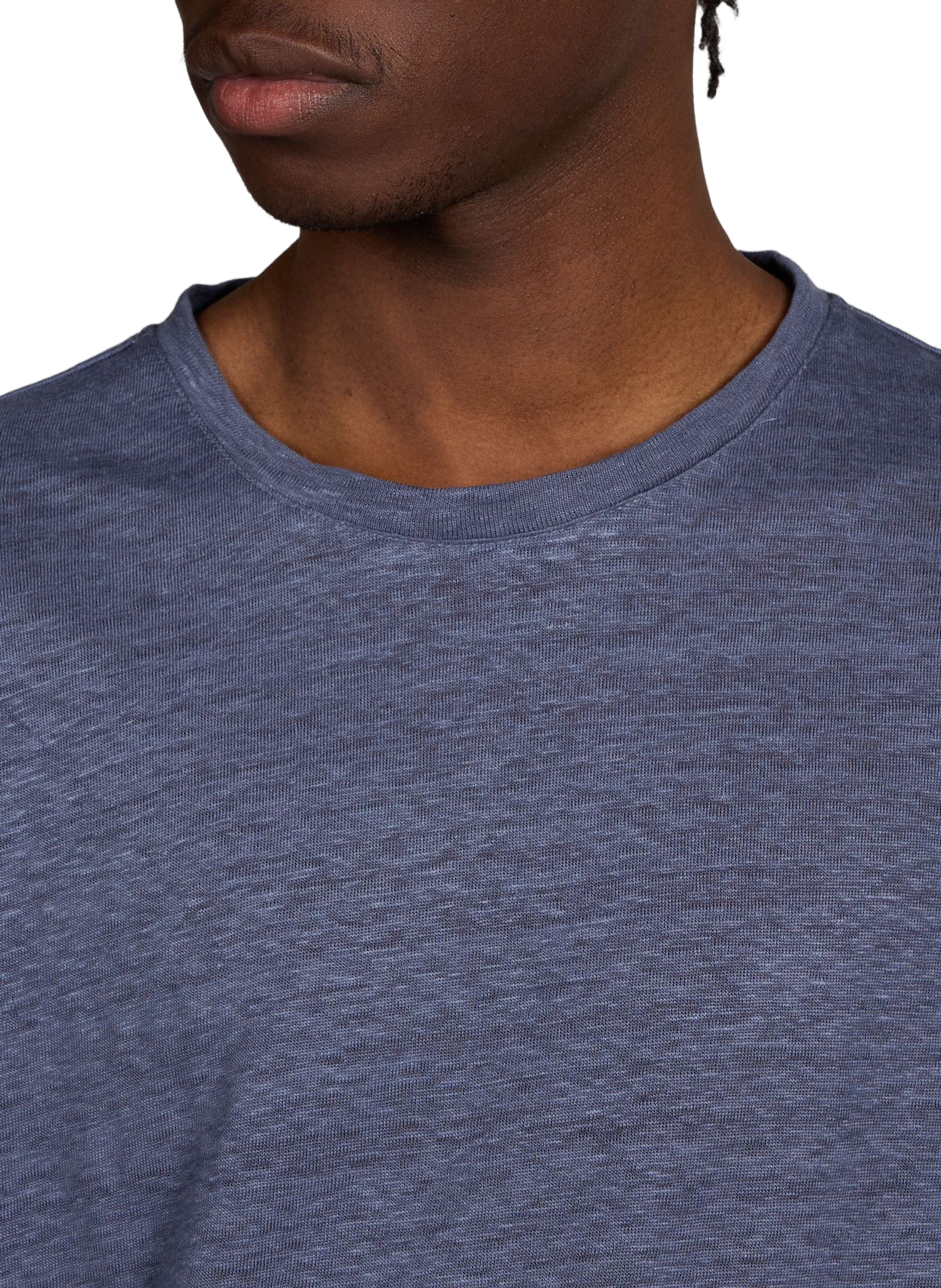 Straight linen t-shirt KNOWLEDGE COTTON Blue