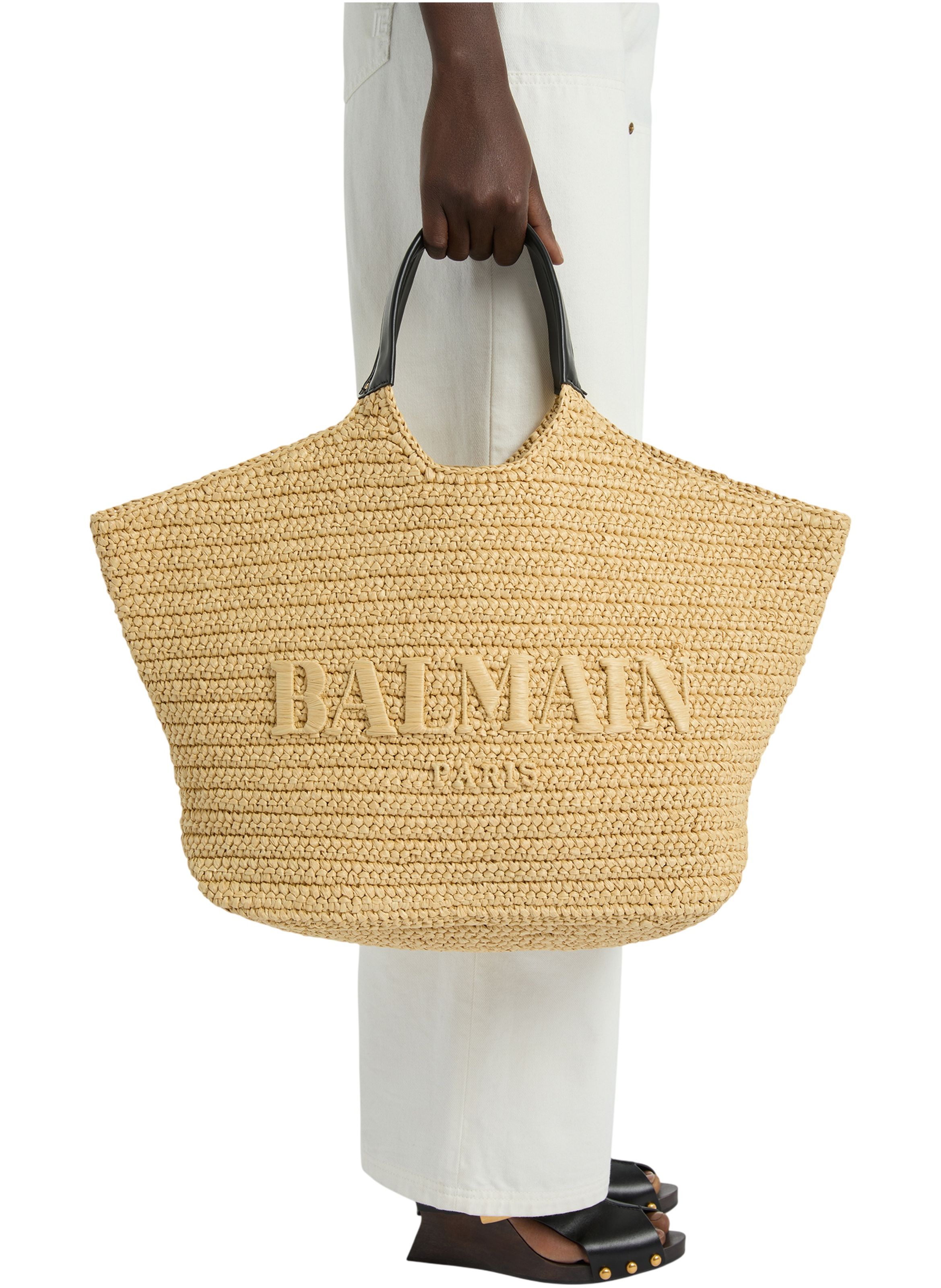Sac cabas balmain en crochet BALMAIN Beige