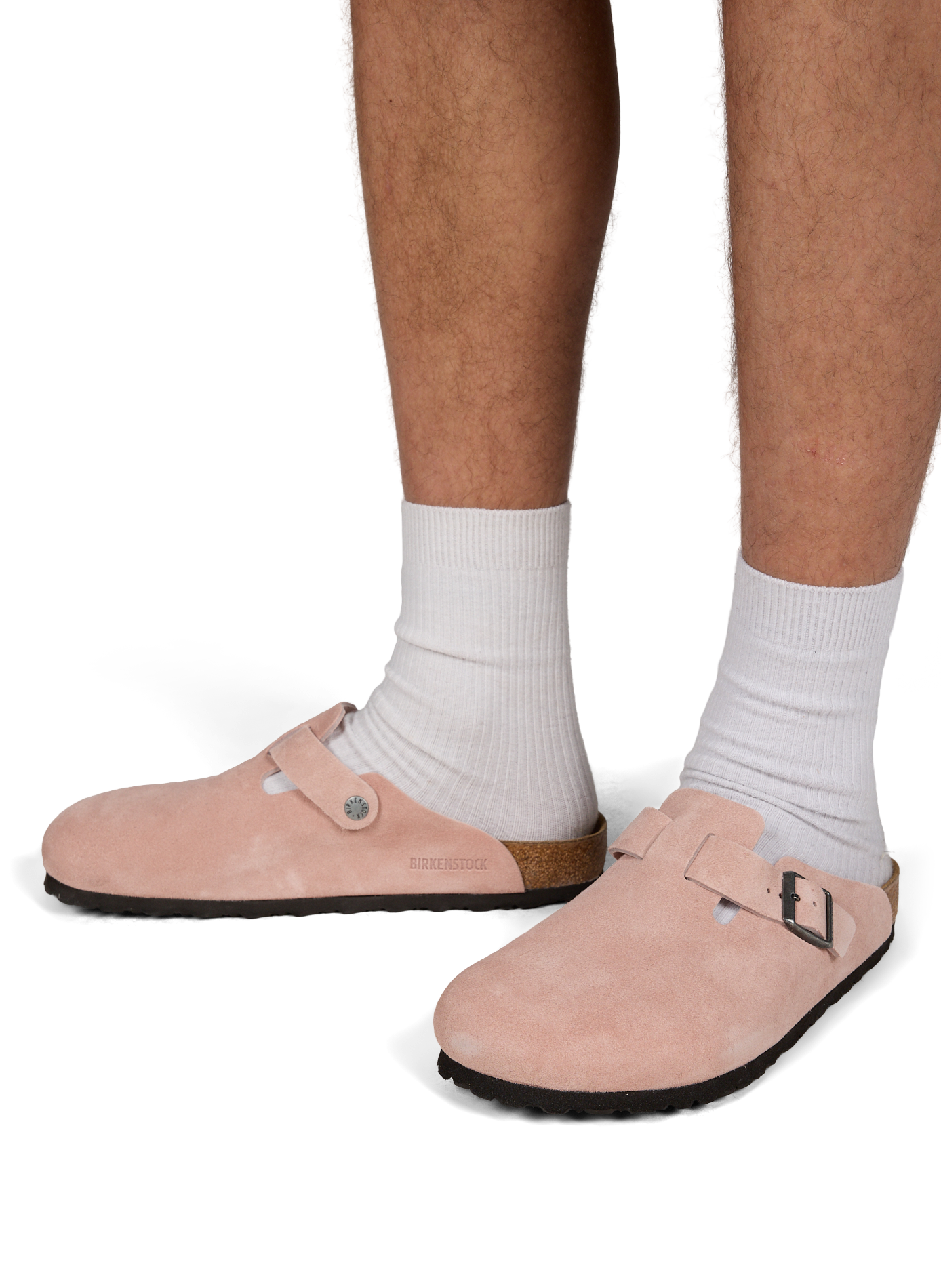 Muiltjes Boston van suède leer BIRKENSTOCK Roze