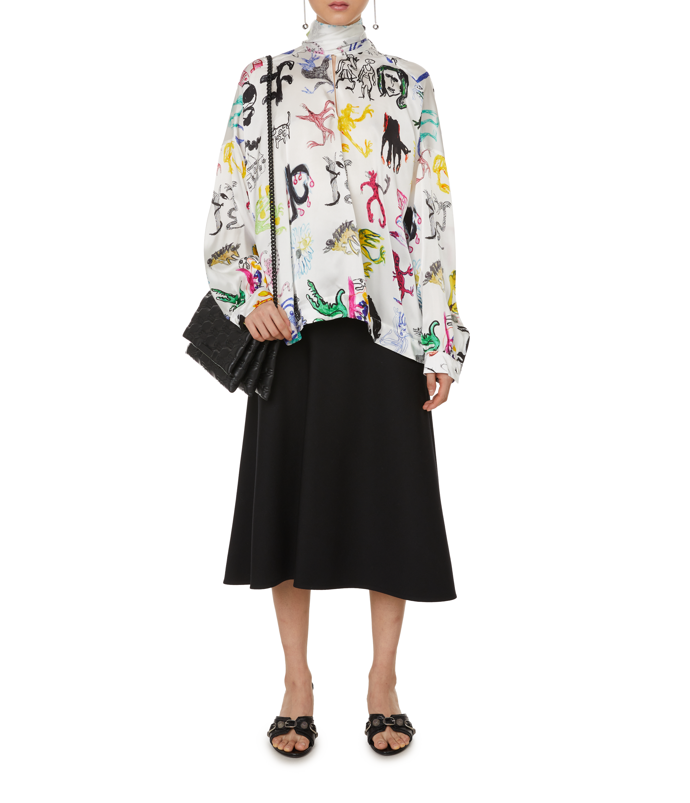 Boucles d'oreille Screw en laiton BALENCIAGA Argent