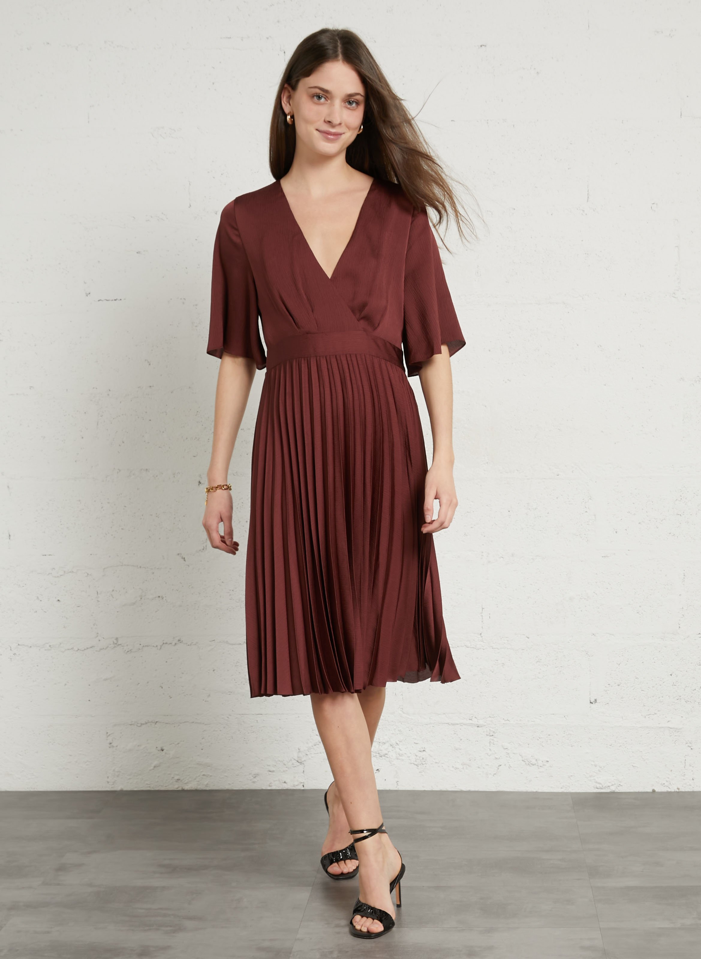 Robe courte col cache-coeur bertille MAISON 123 Rose