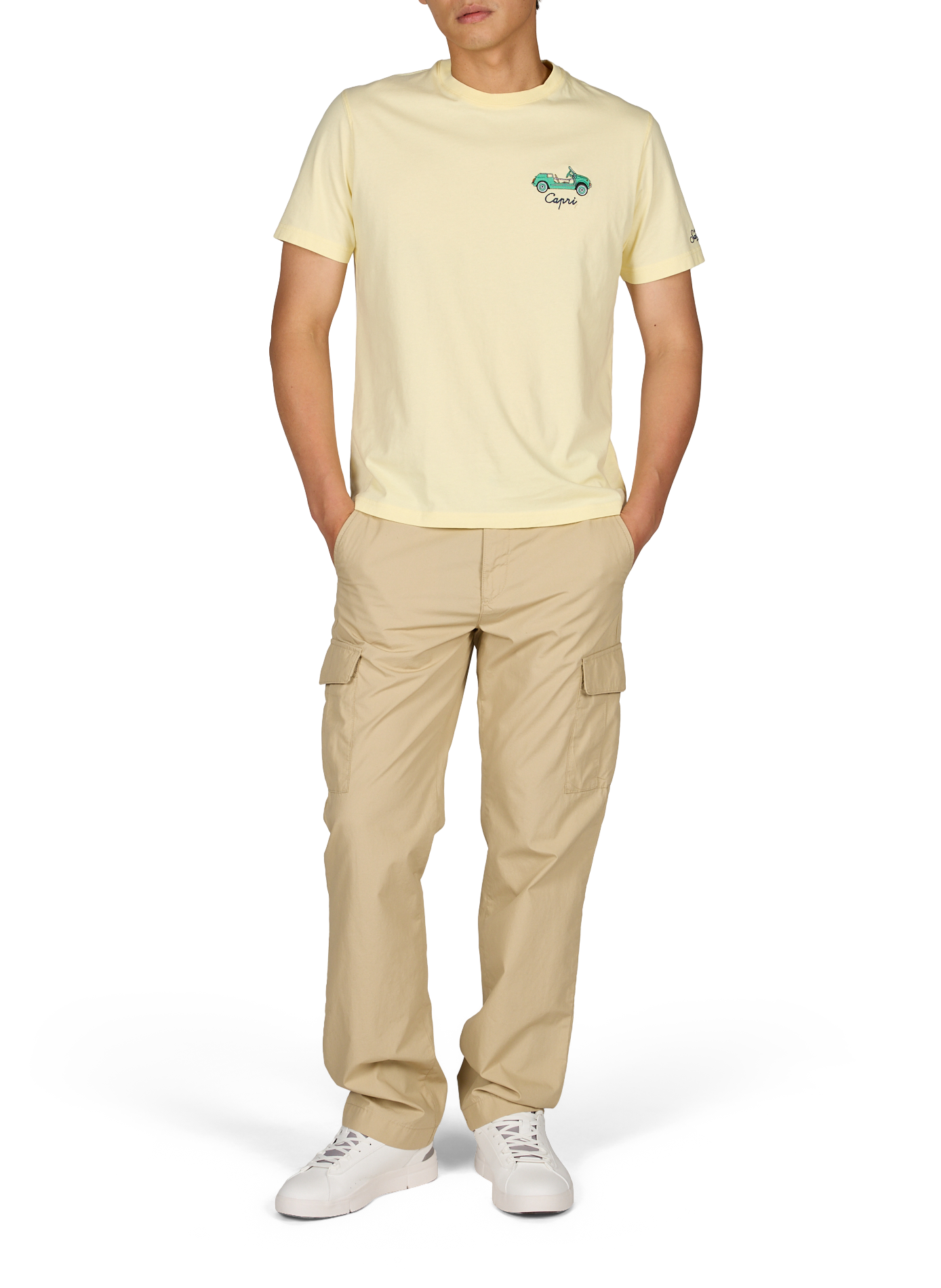 Pantalon droit cargo en coton léger GANT Beige