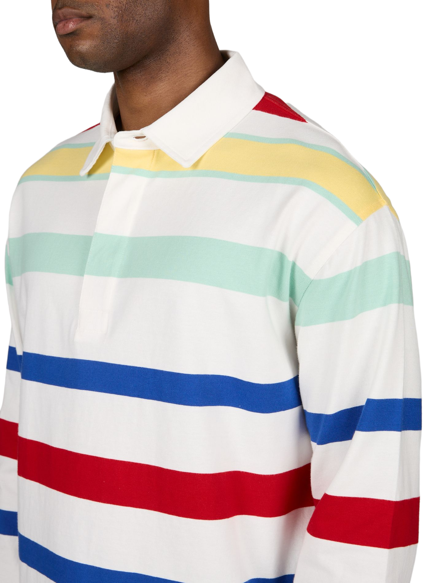 Polo manches longues à rayures en coton GANT Beige