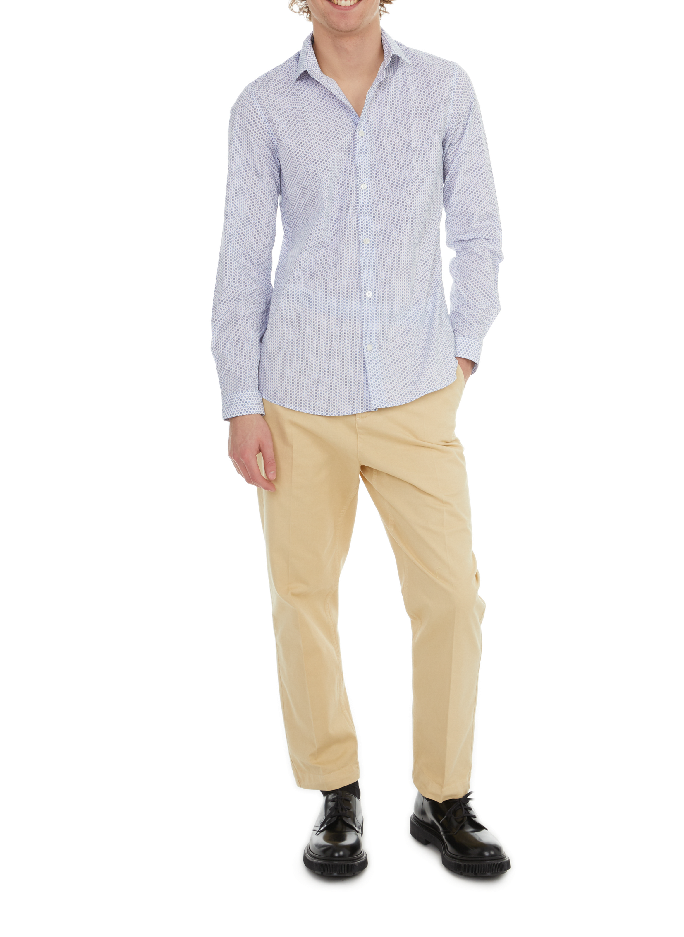 Camicia stampata in cotone AU PRINTEMPS PARIS Blu