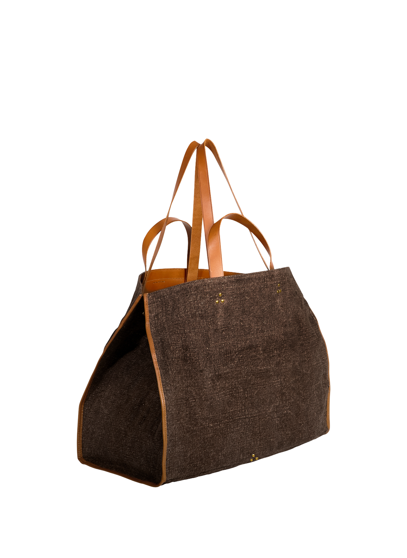 Léon L wool canvas tote bag JÉRÔME DREYFUSS Brown