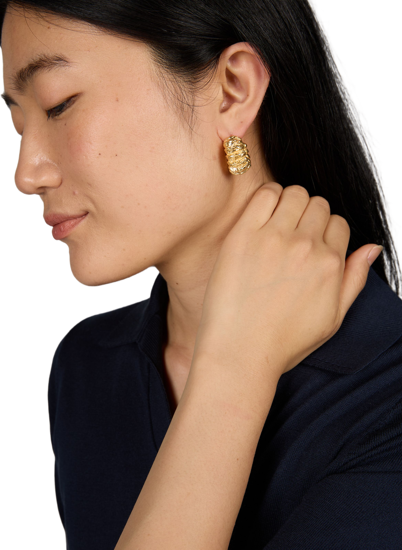 Boucles d'oreilles plissées JOANNA LAURA CONSTANTINE Doré