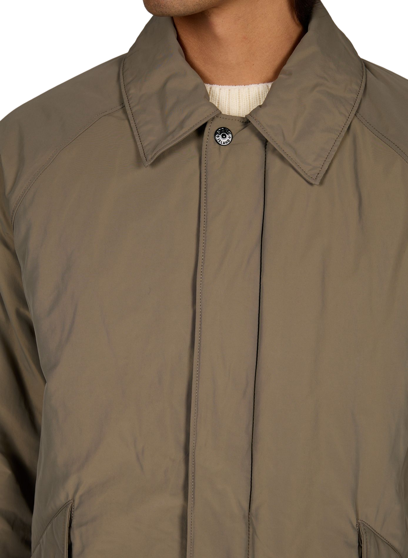 Zippered Reversible Coat STONE ISLAND Khaki