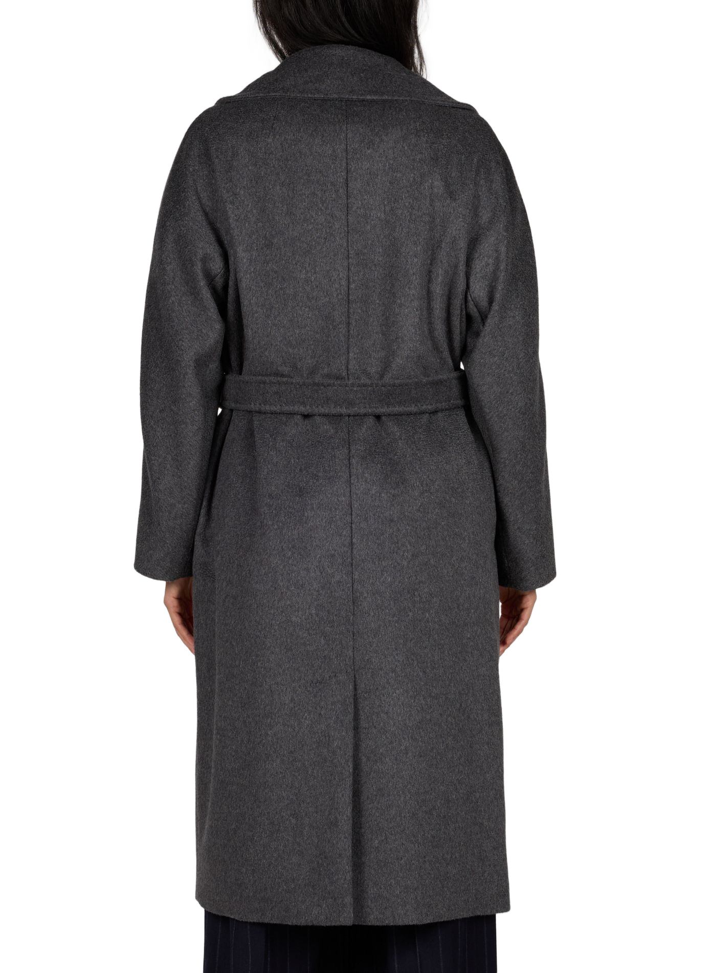 Lang wollen mantel met ceintuur MAX MARA WEEK END Grijs
