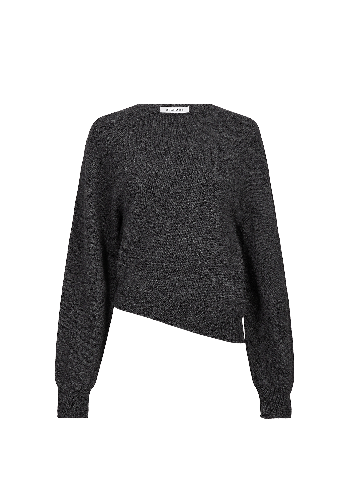 Asymmetrischer Pullover aus Wolle und Alpaka LE 17 SEPTEMBRE Grau
