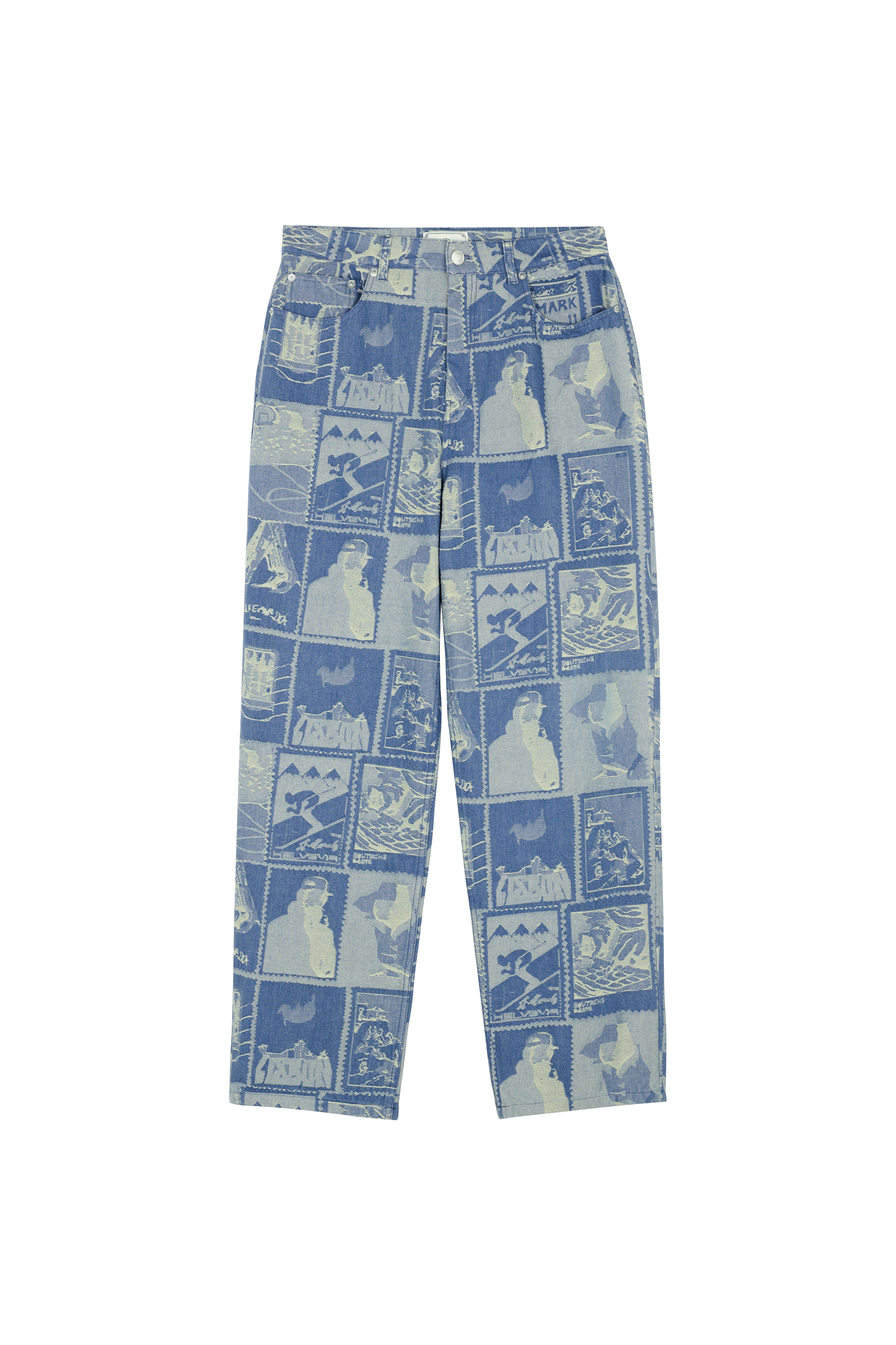 Screen-printed jeans in blended cotton LES DEUX Blue