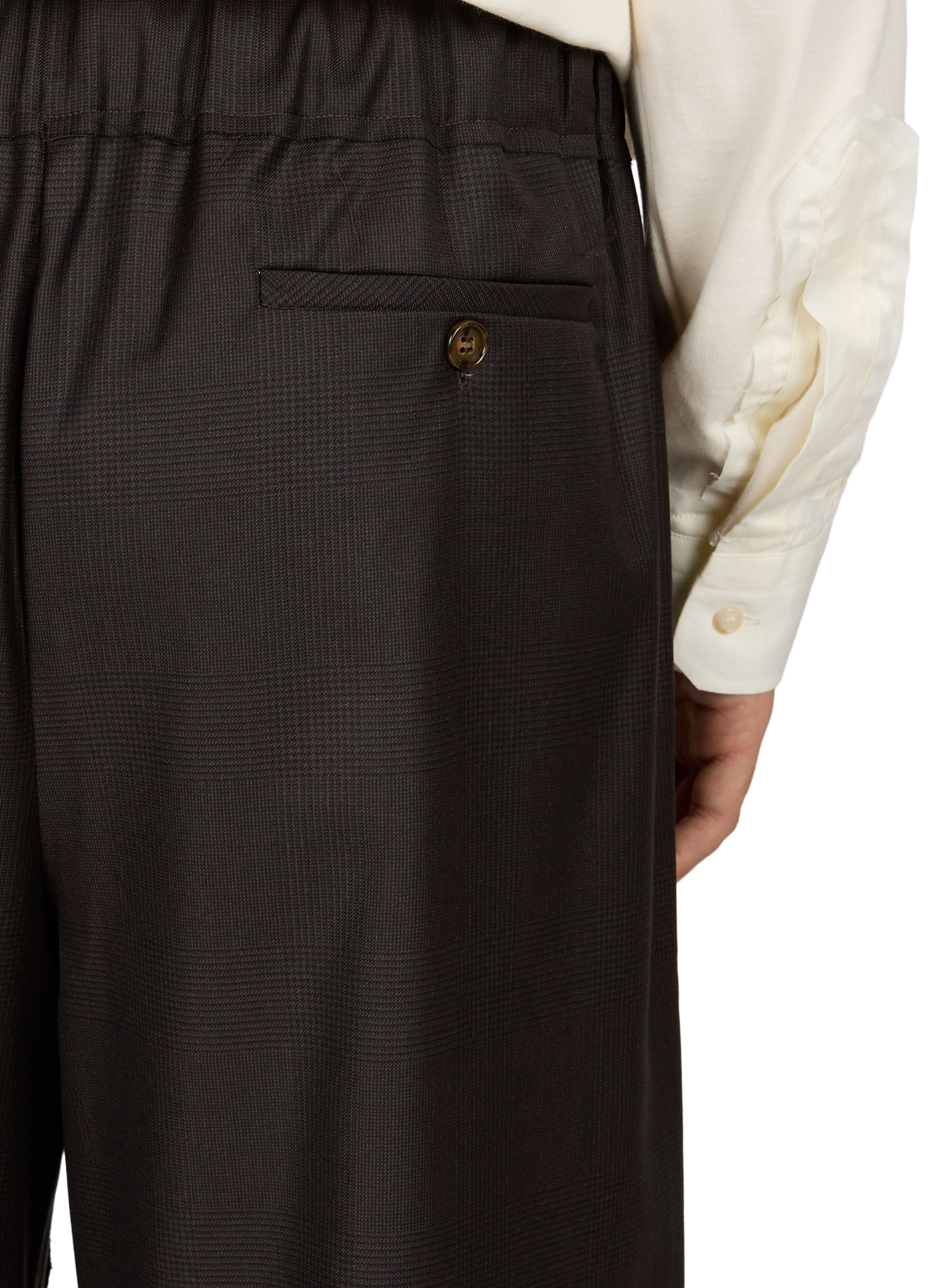 Gerade geschnittene Hose aus Wolle mit Hahnentrittmuster SONIA CARRASCO Braun