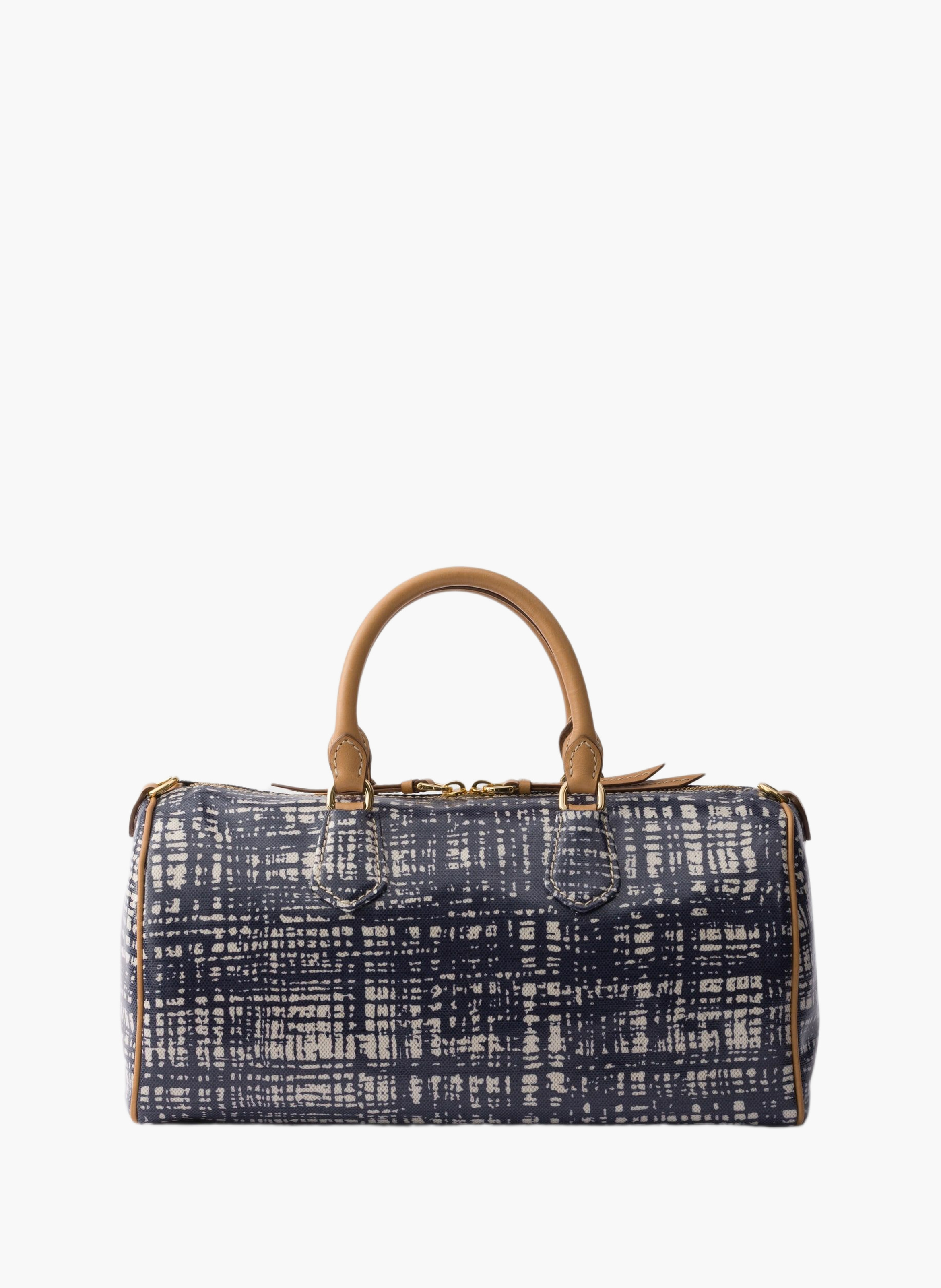 Sac à main prada evasion medium en mélange de lin PRADA Bleu