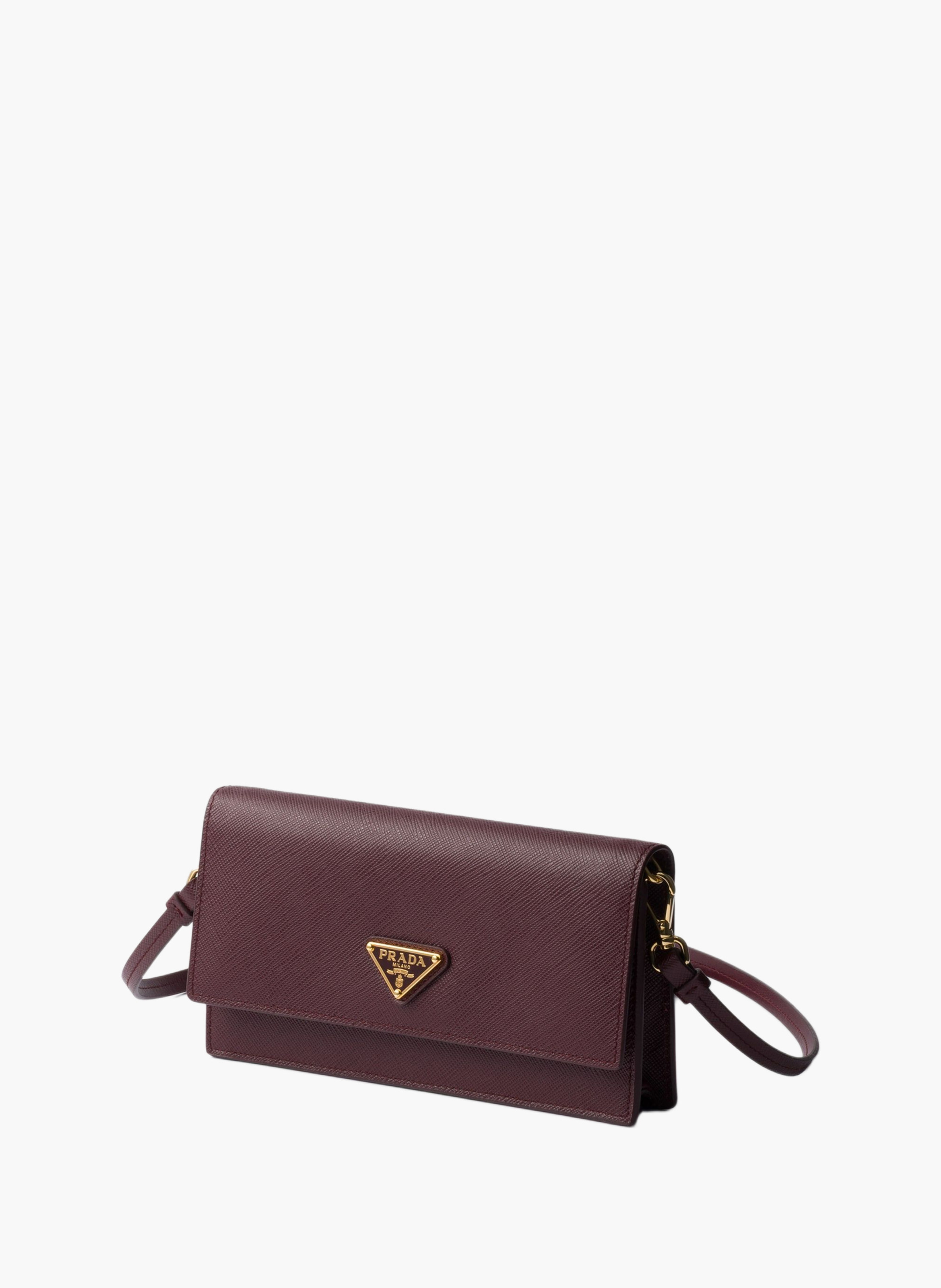 Mini sac en cuir saffiano PRADA Rouge