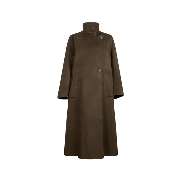 Manteau ample imprimé en laine mélangée Manteau ample imprimé en laine mélangée
