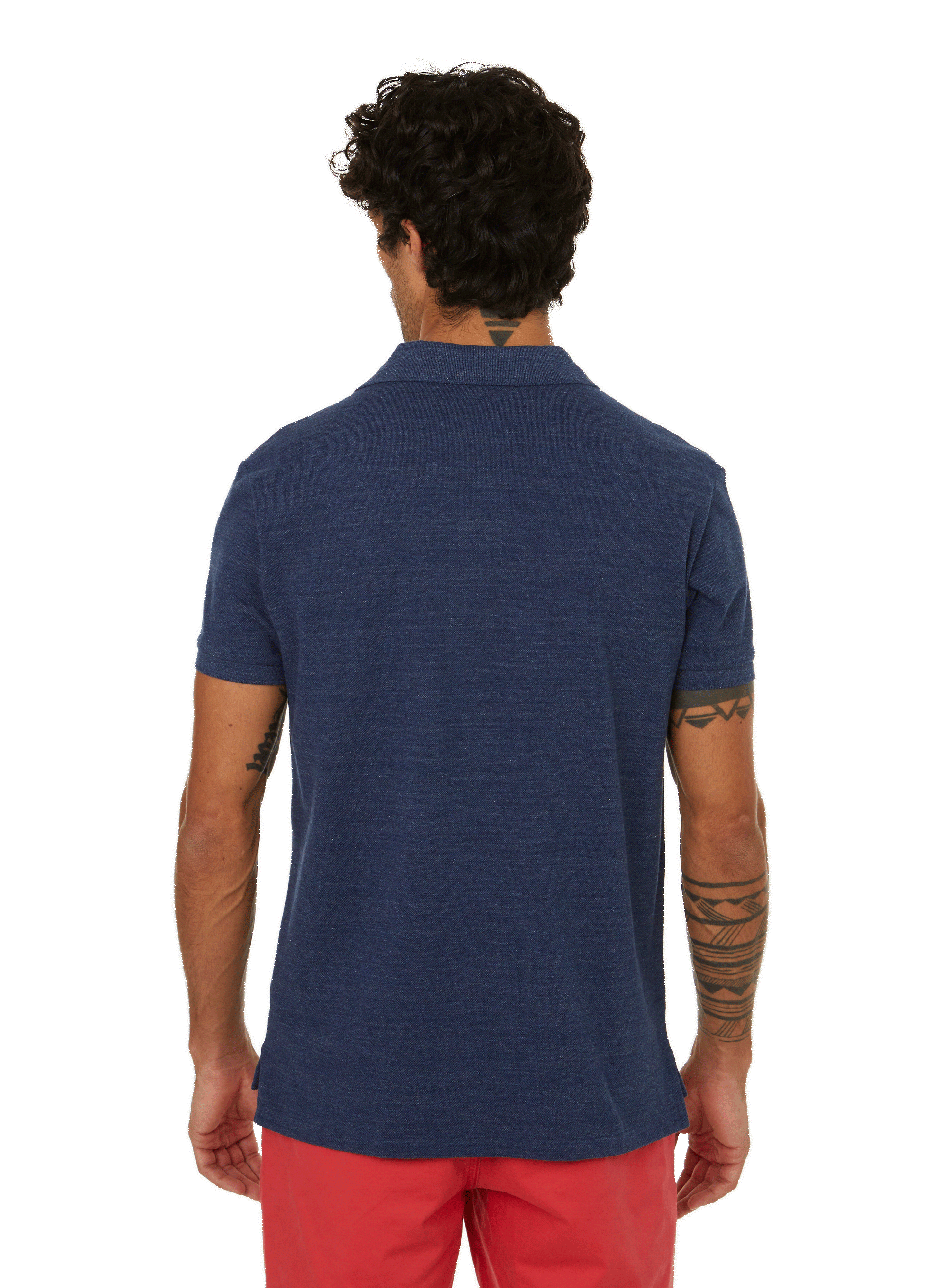 Polo droit en piqué de coton POLO RALPH LAUREN Bleu