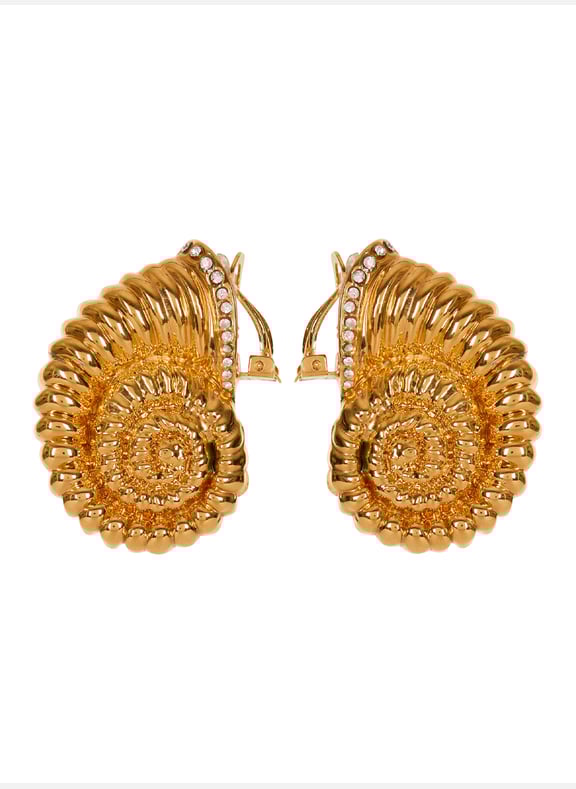 Boucles doreilles escargot en laiton et strass Doré by BALMAIN BALMAIN Boucles doreilles escargot en laiton et strass Doré