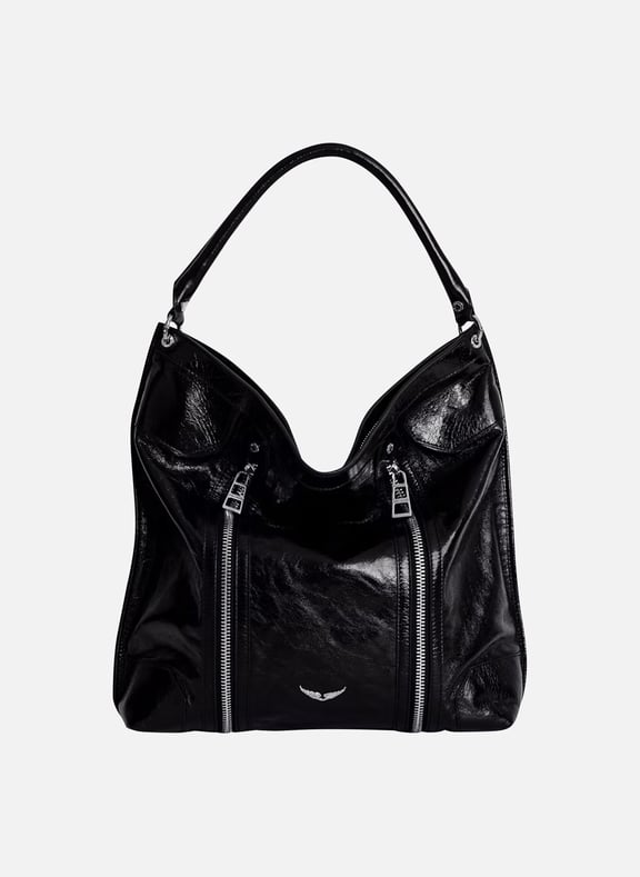 Sac épaule en cuir vernis sunny Noir by ZADIG&VOLTAIRE ZADIG&VOLTAIRE Sac épaule en cuir vernis sunny Noir