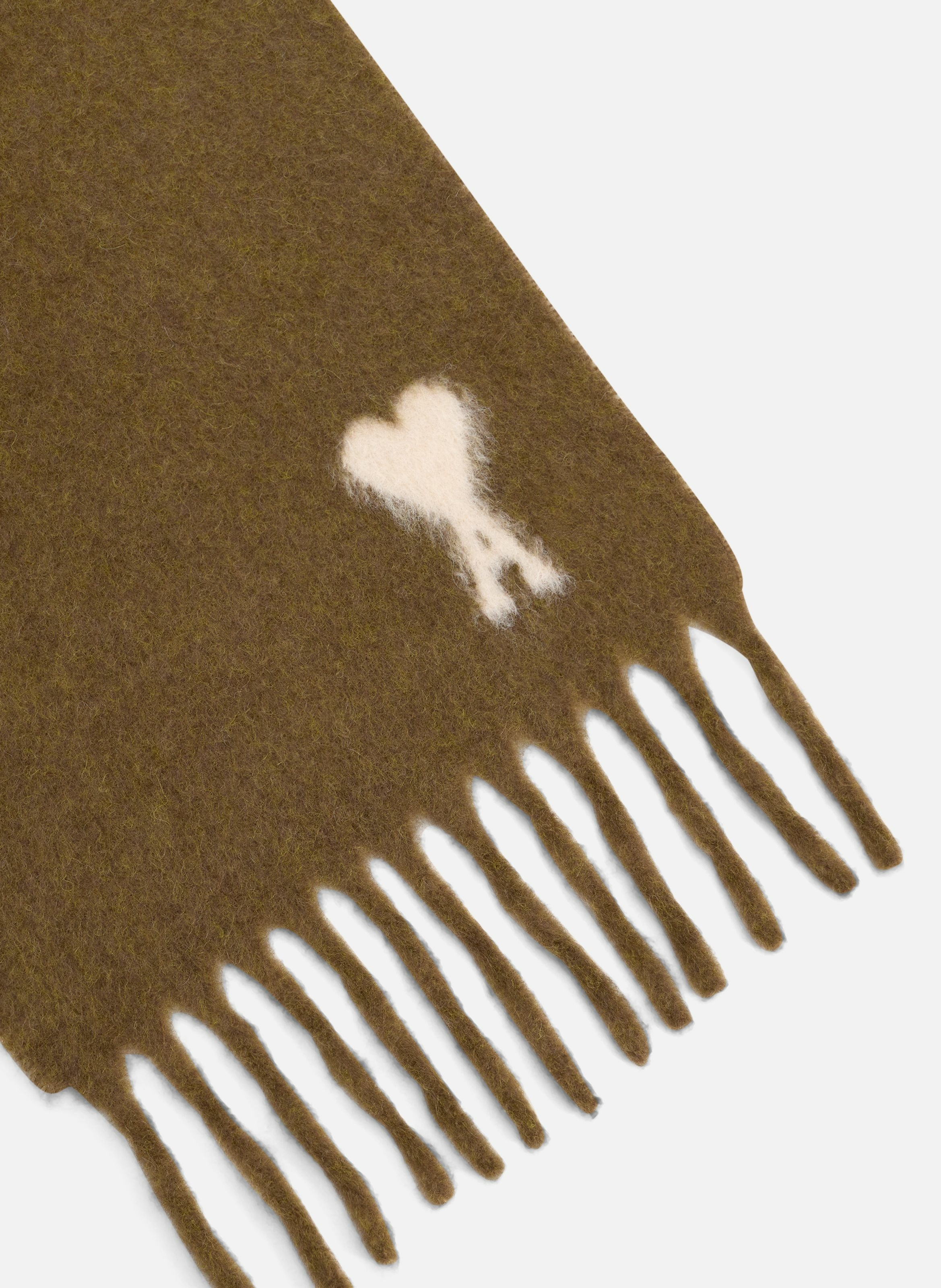 Echarpe ami de coeur en alpaga unisexe AMI PARIS Marron