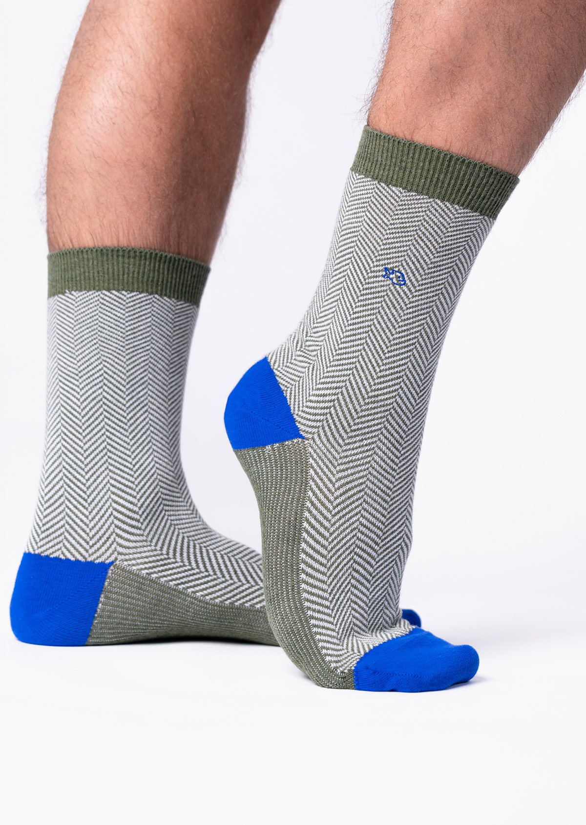 Chaussettes en coton peigné chevrons BILLYBELT Kaki