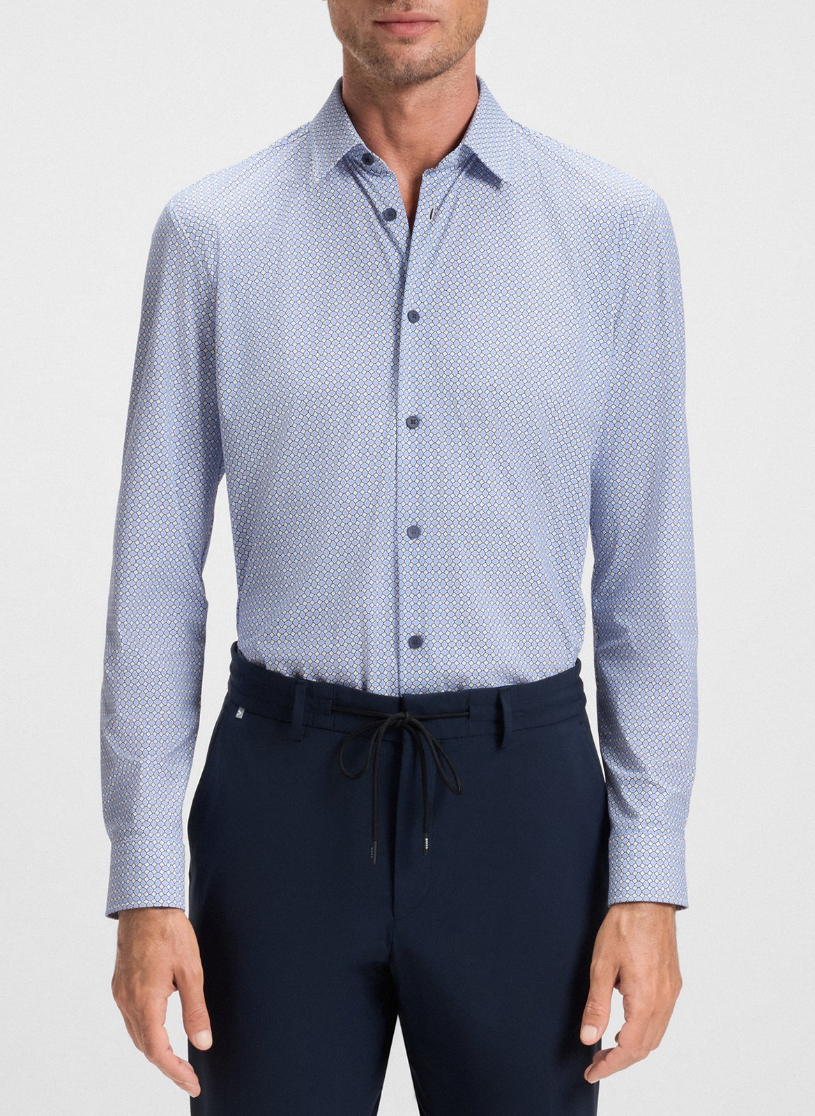 Chemise slim à motifs BOSS Bleu
