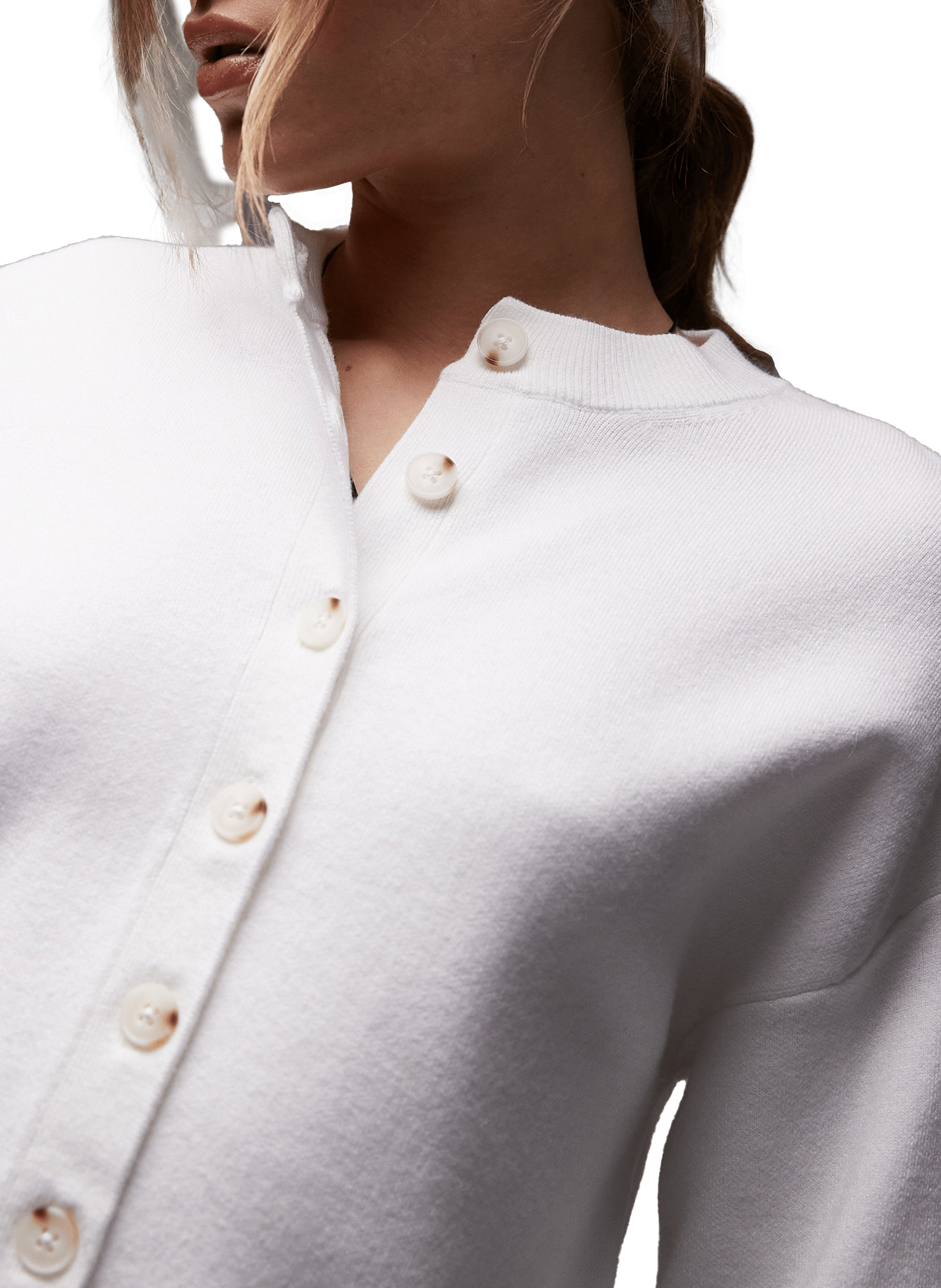 Cardigan cintré encolure V TOPSHOP Beige