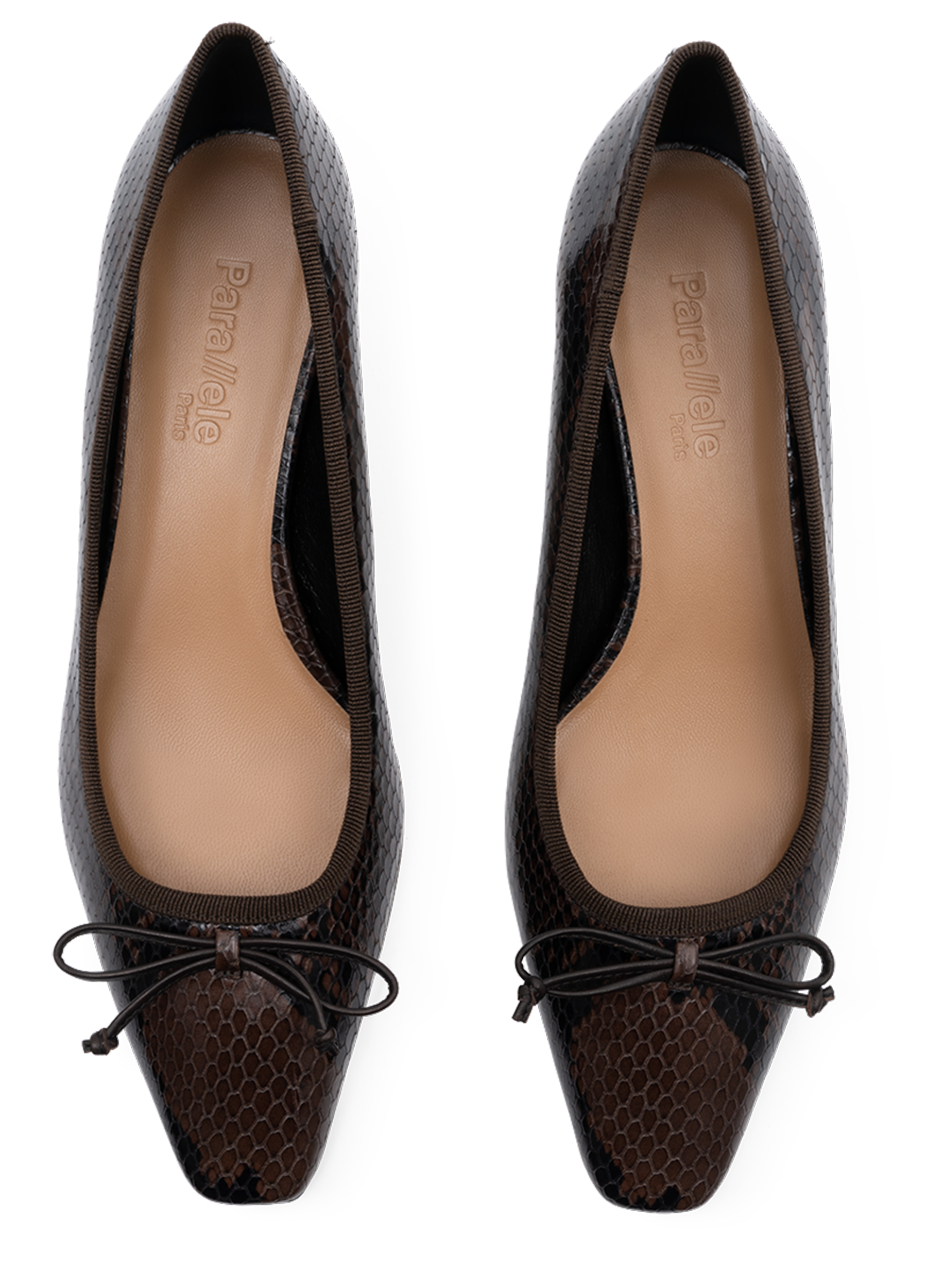 Ballerines cedar en python PARALLELE Marron
