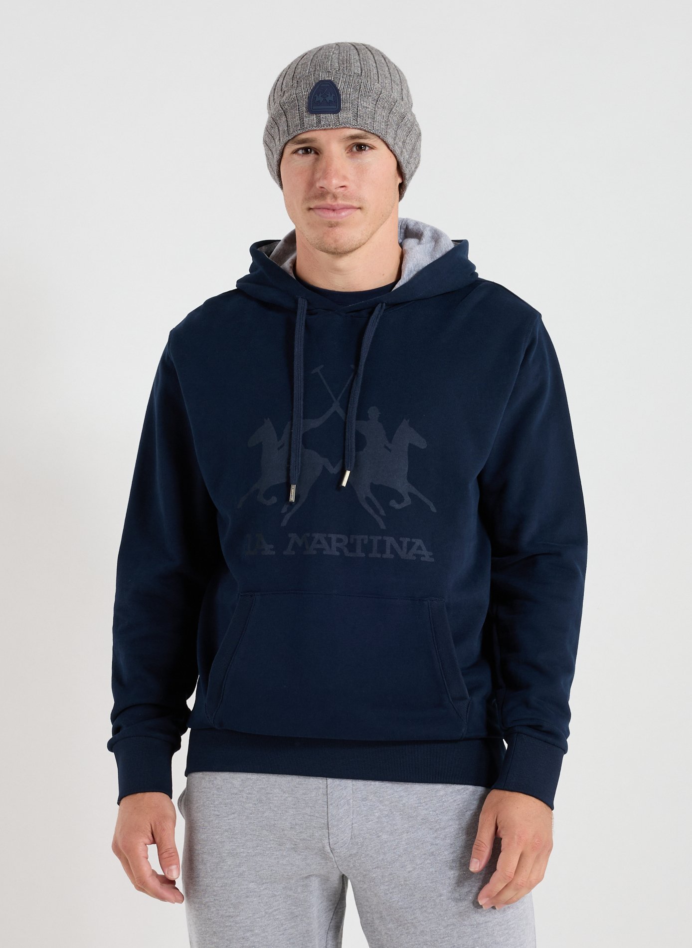 LA MARTINA Cotton hoodie Blue