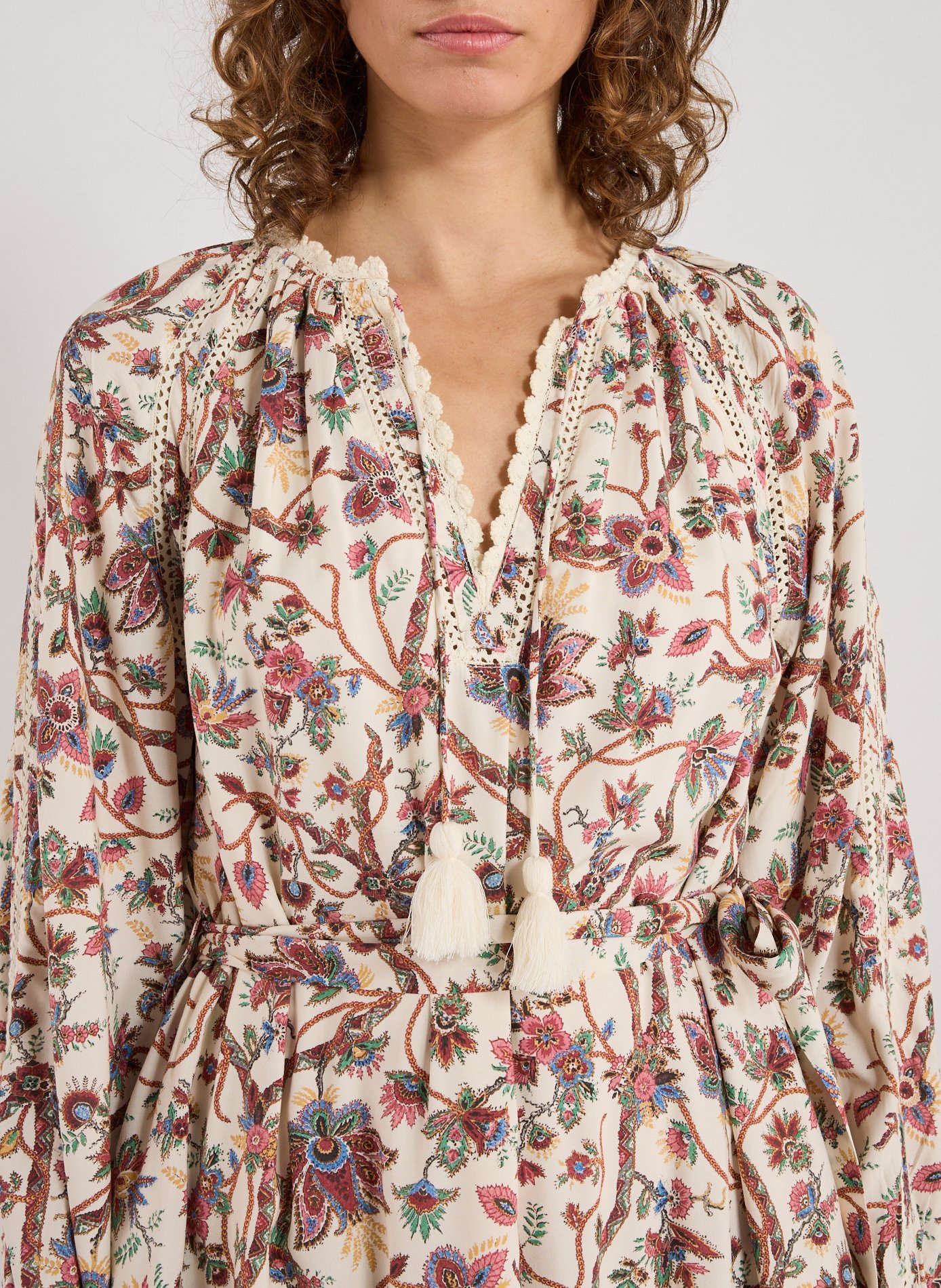 Robe longue col V imprimée  LOUISE MISHA Multicolore