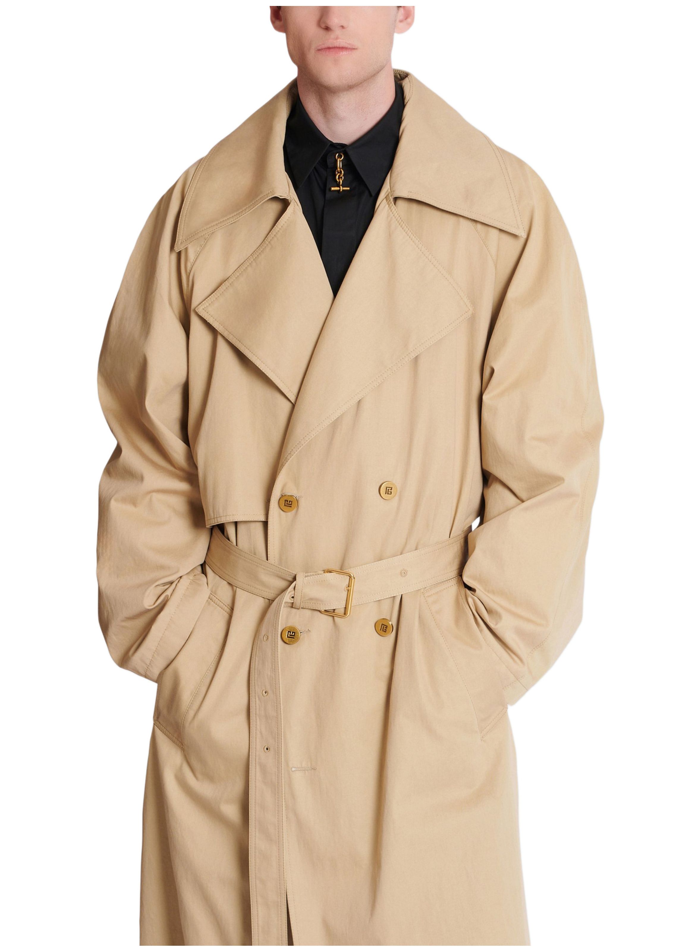 Trench en toile de coton BALMAIN Beige