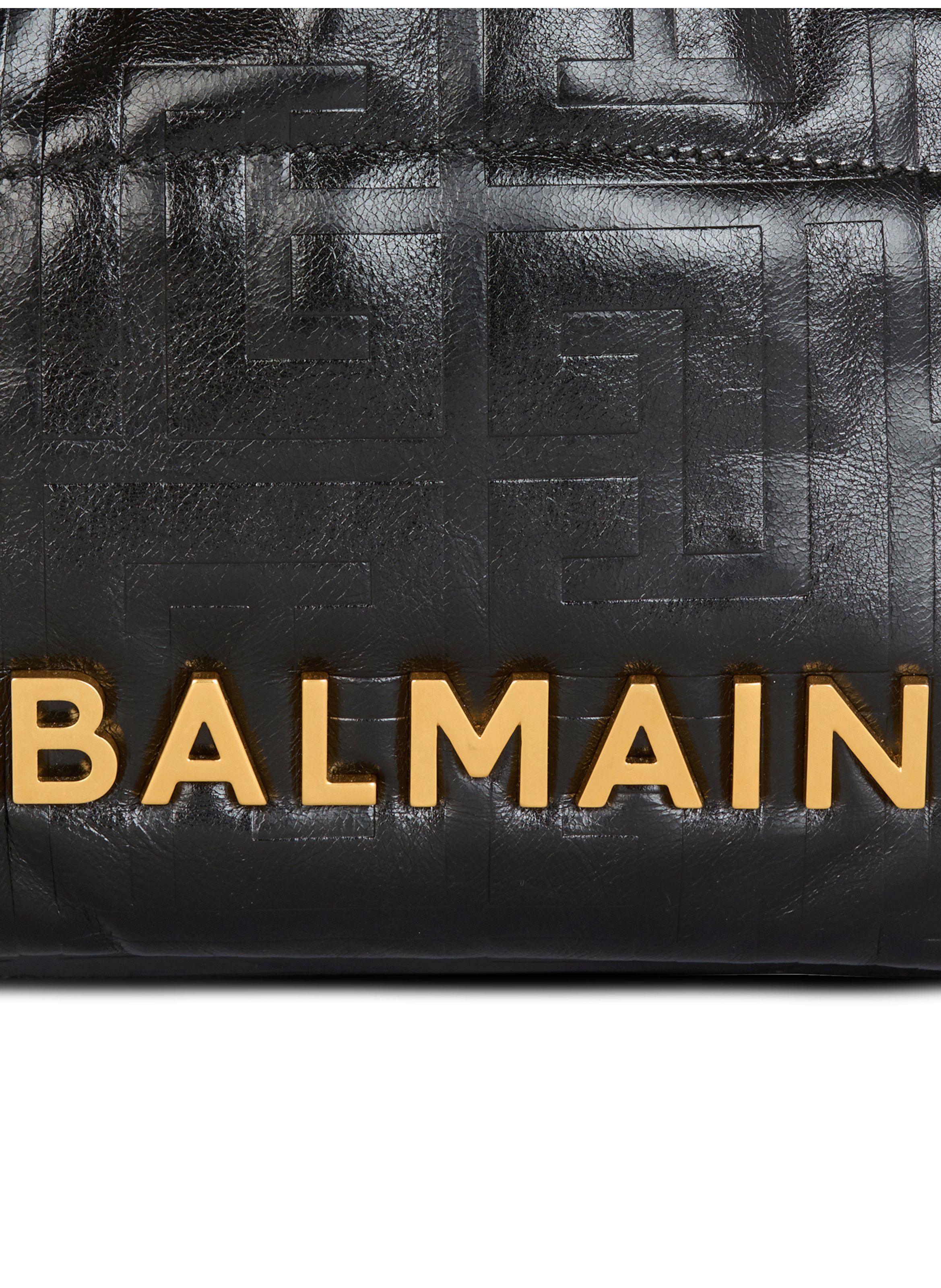 Sac cabas 1945 soft small en cuir de veau craquelé BALMAIN Noir