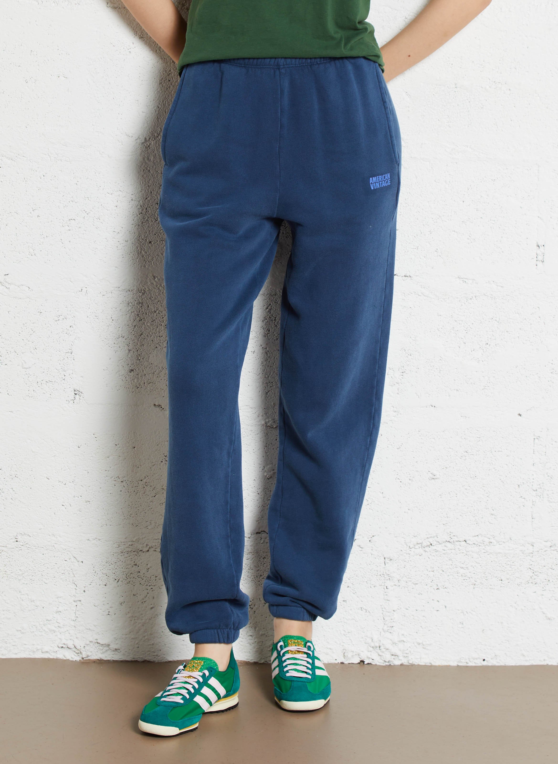 Jogging taille haute en coton mélangé izubird  Marine vintage