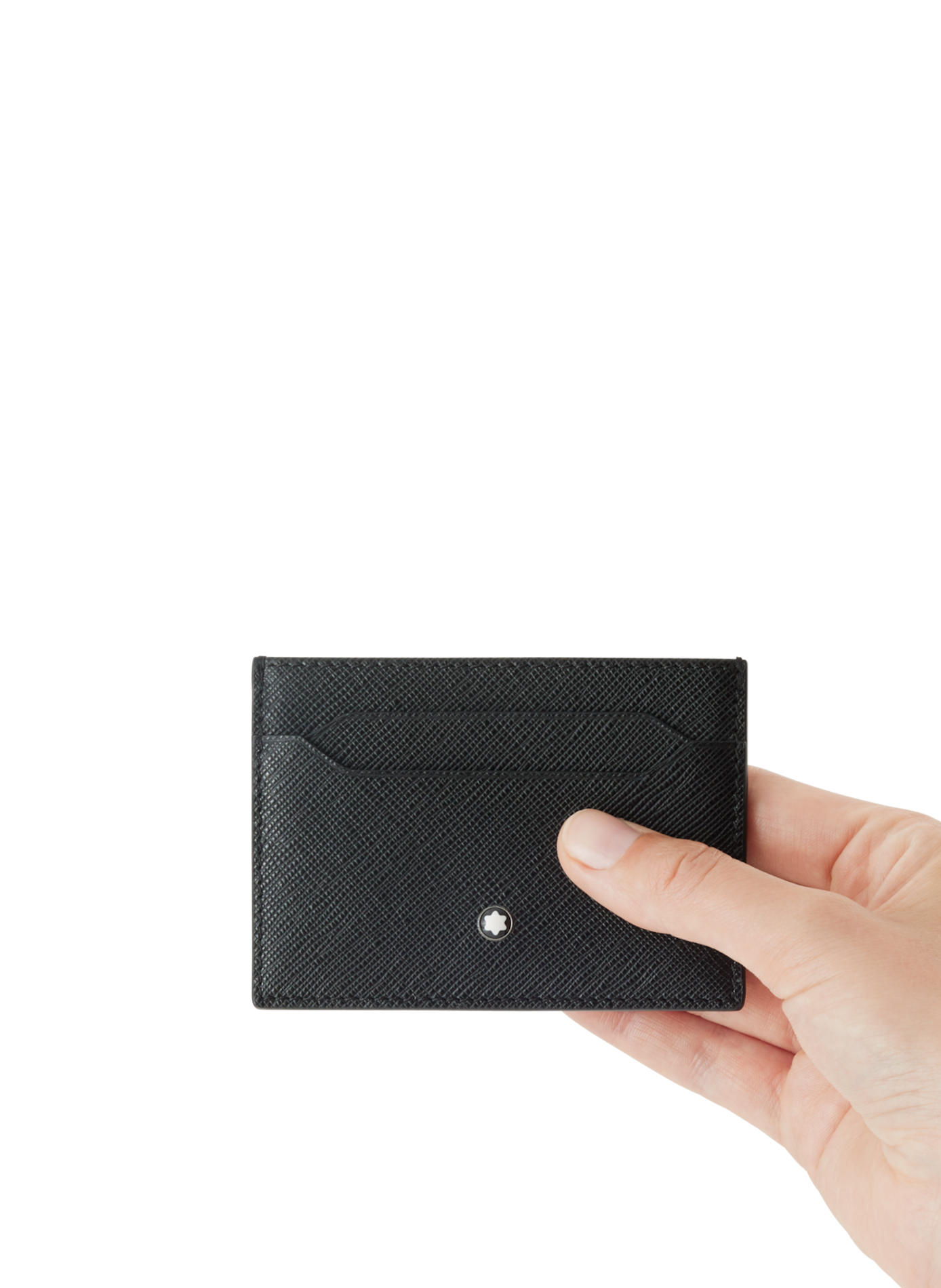 Textured leather card holder MONTBLANC Black