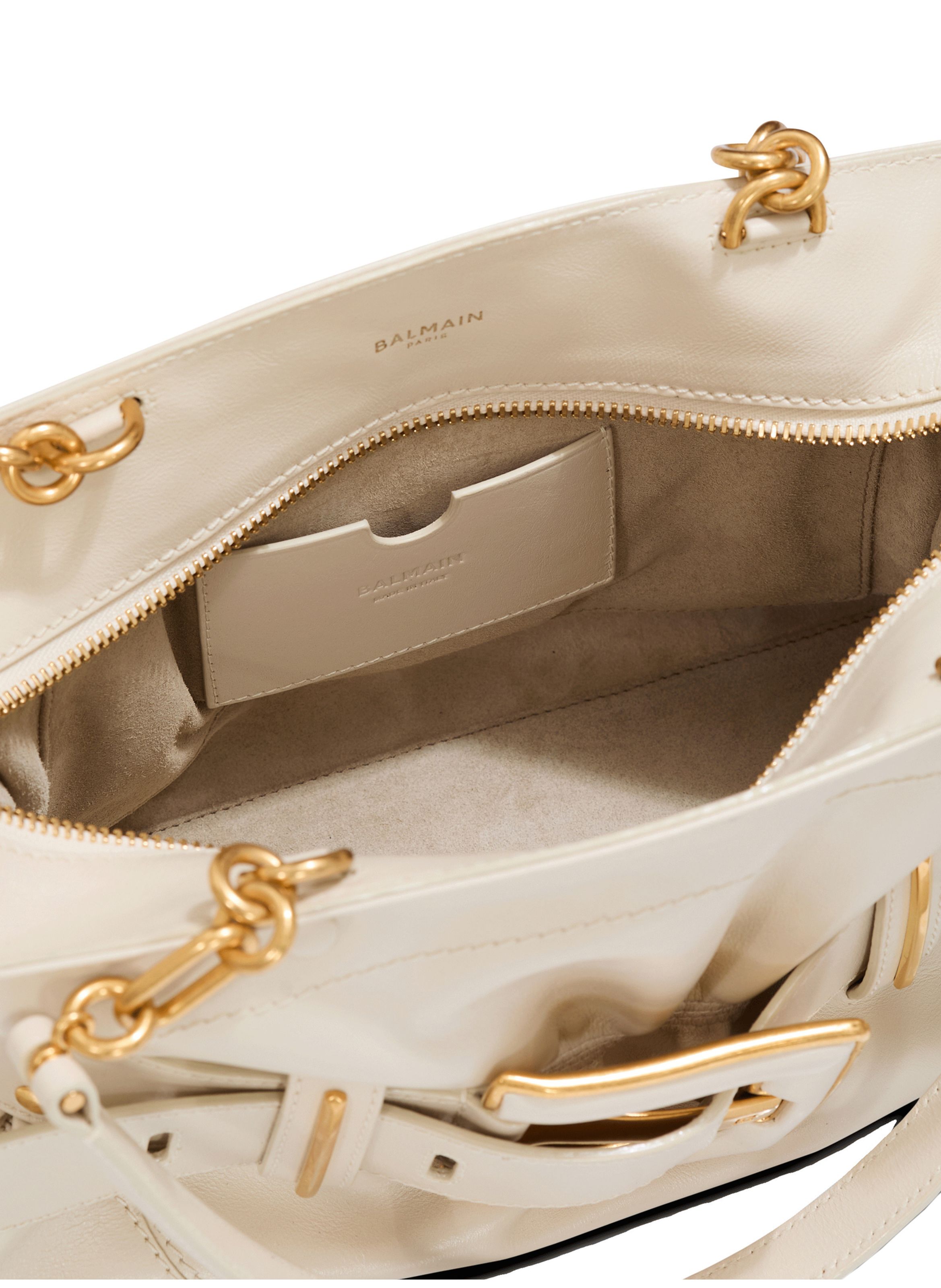 Sac anthem en cuir de buffle BALMAIN Blanc