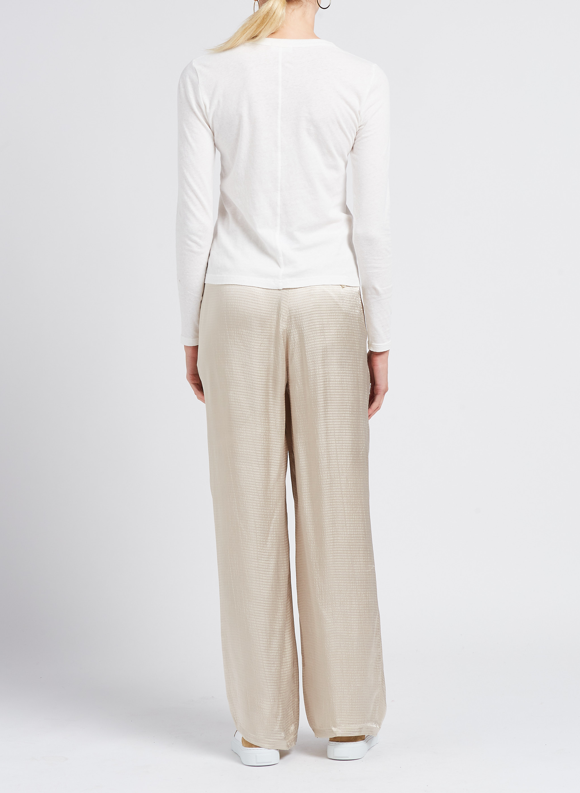 Tee-shirt à col rond en coton gamipy Blanc