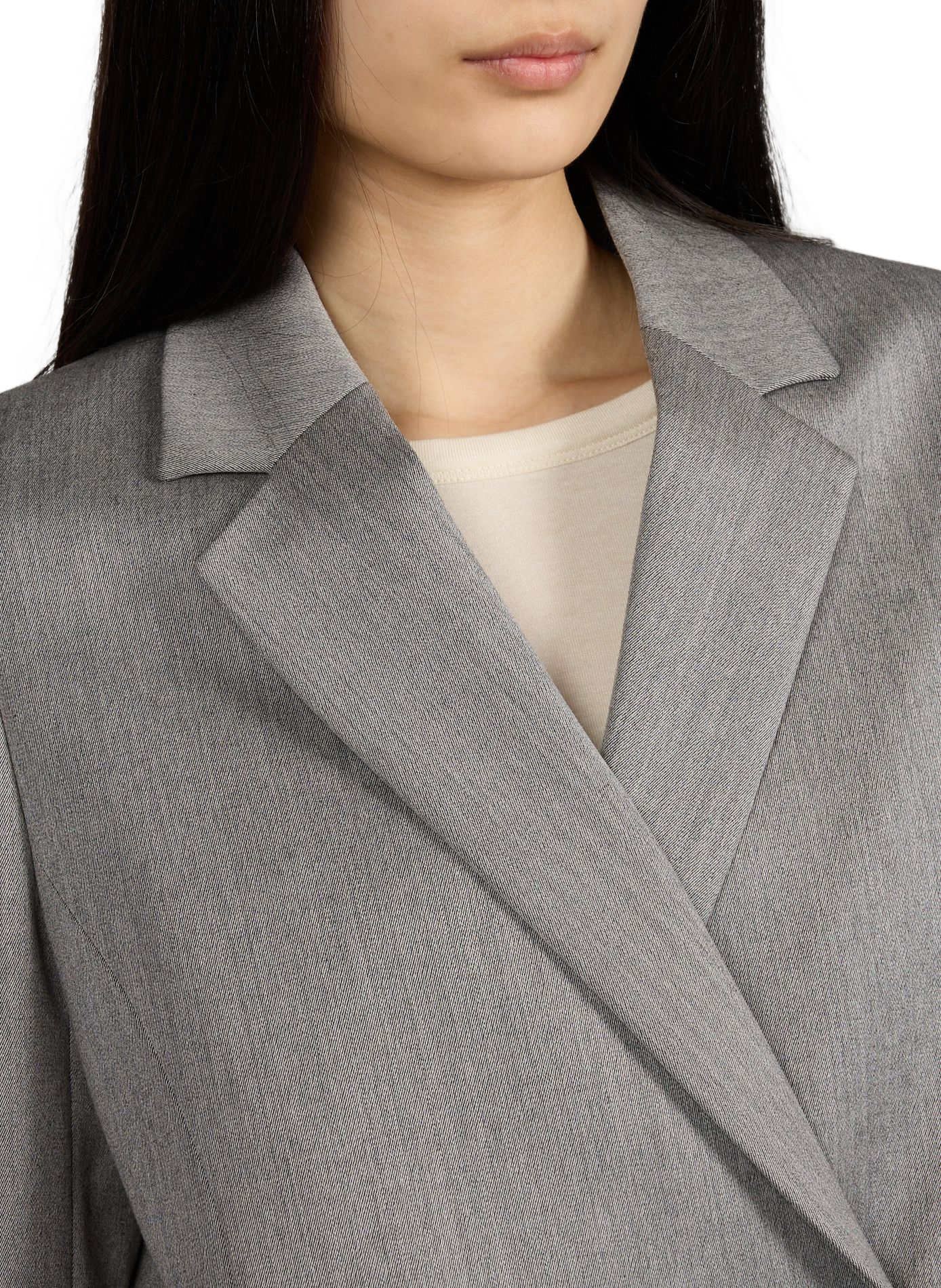Blazer col tailleur en laine mélangée SAISON 1865 Gris