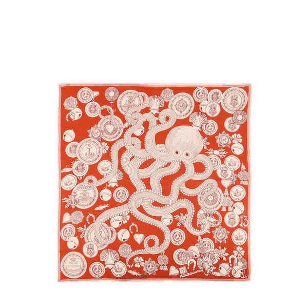 Foulard imprimé en coton et soie Foulard imprimé en coton et soie