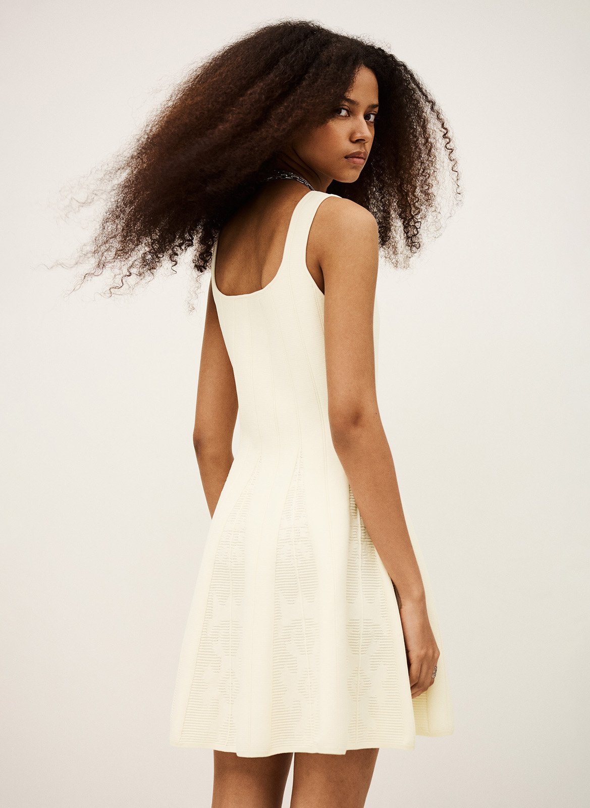 Robe courte col caré cattana BA&SH Beige