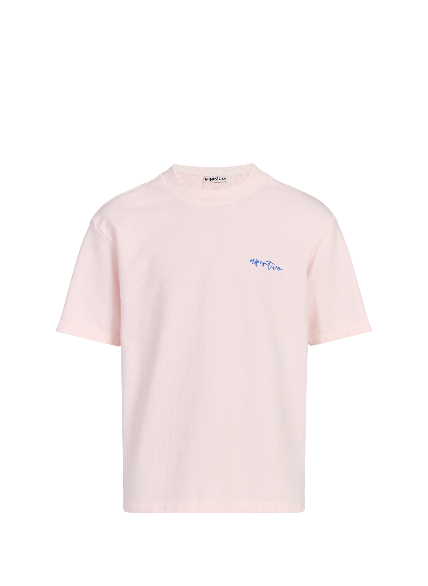 T-shirt droit brodé Terry en coton organique MINIMUM Rose