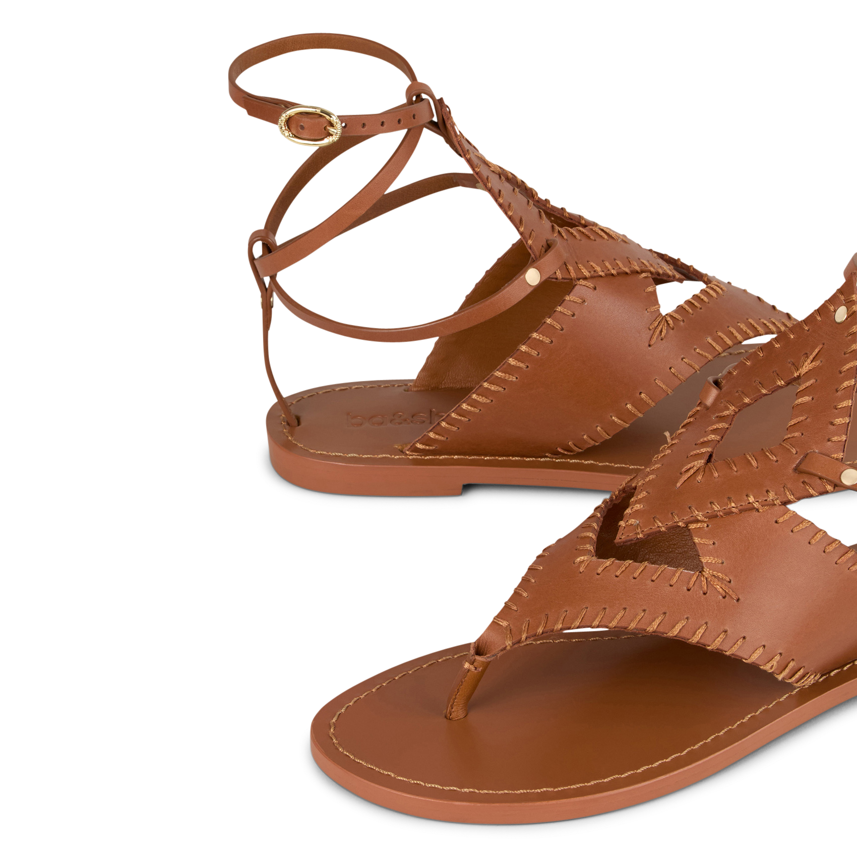 Sandales en cuir capri BA&SH Marron