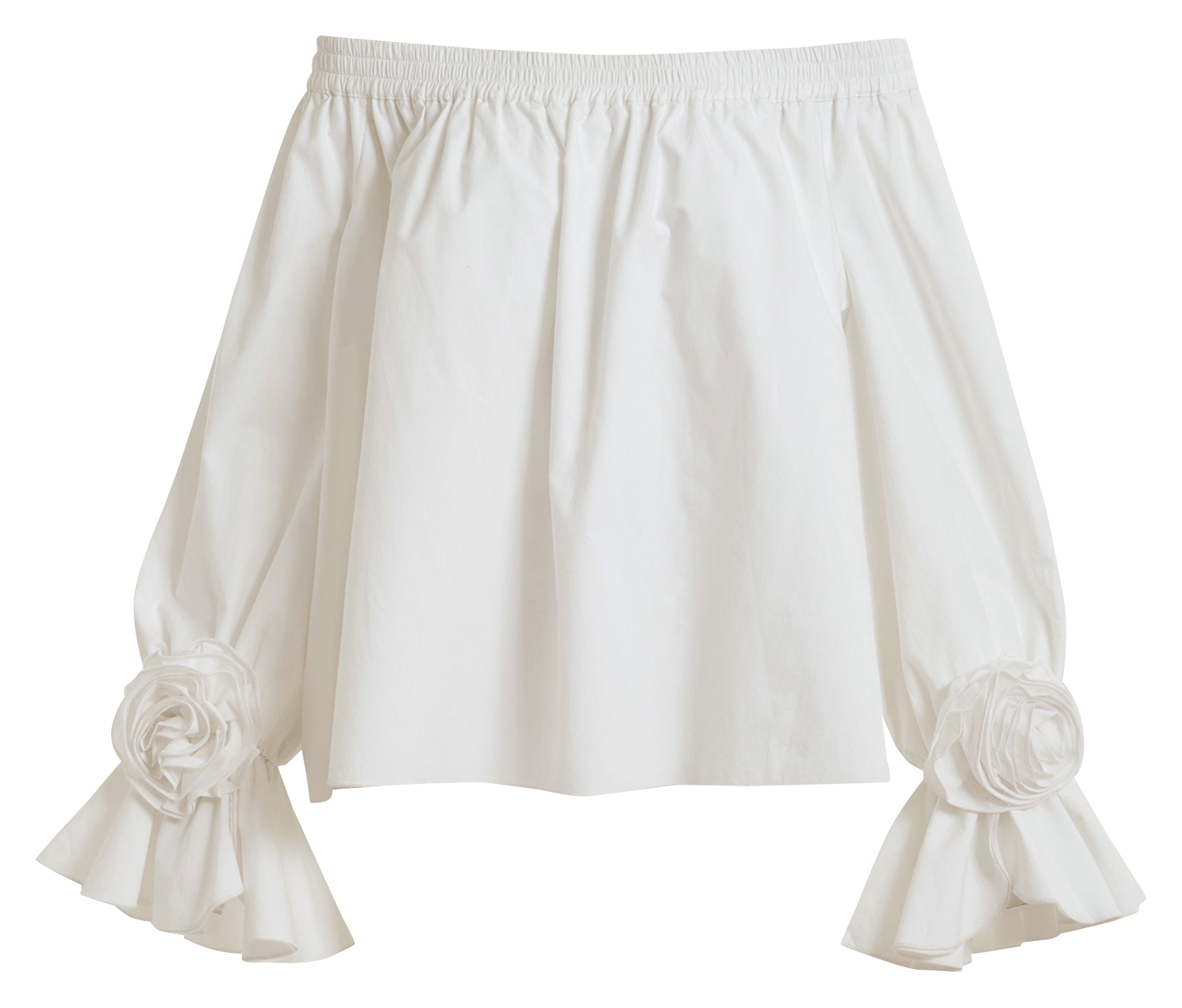 Top bardot ample à fleurs uni jofie Blanc