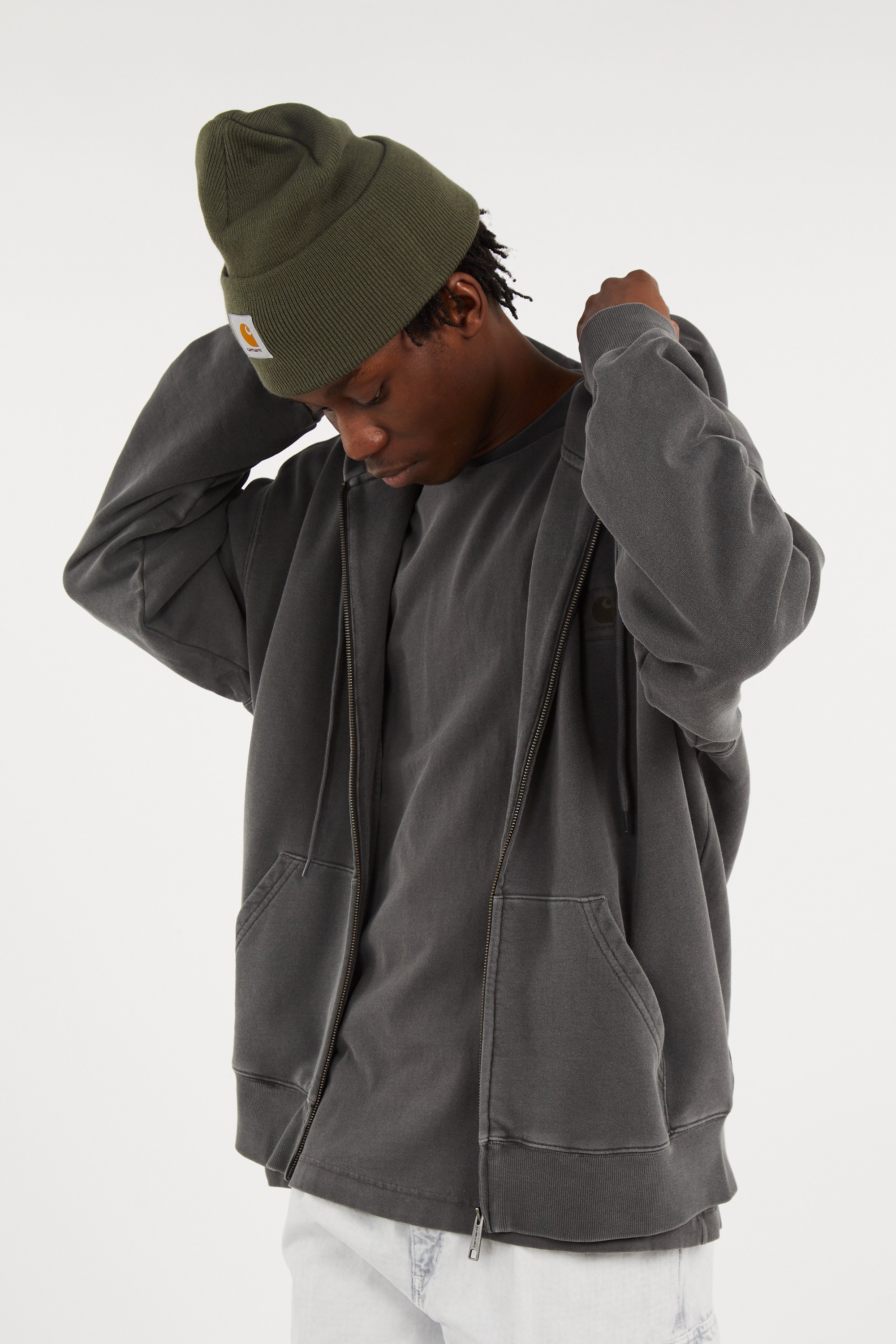 Hoodie zippé hooded nelson CARHARTT WIP Noir