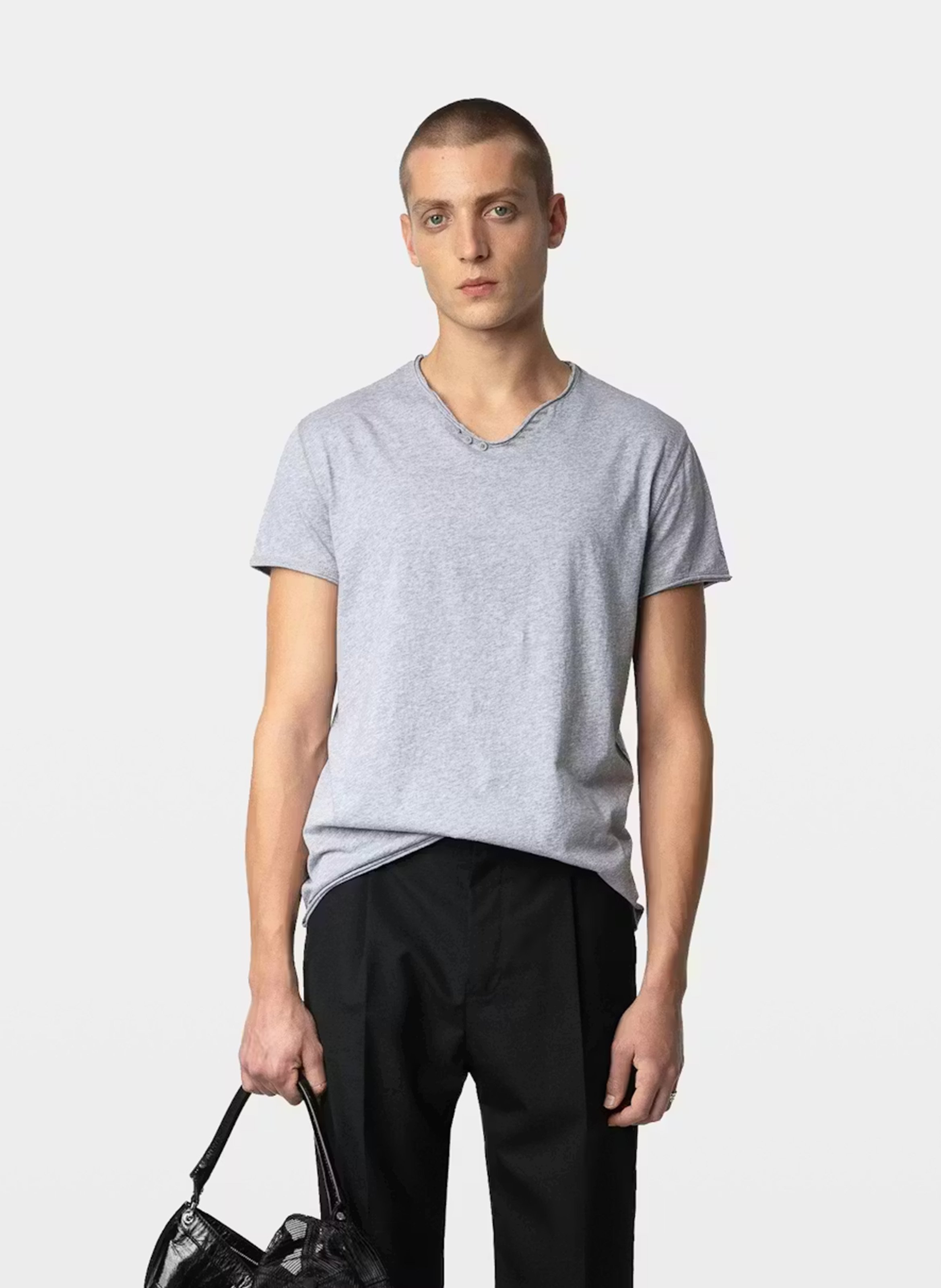 Tee-shirt droit en coton bio monastir ZADIG&VOLTAIRE Gris