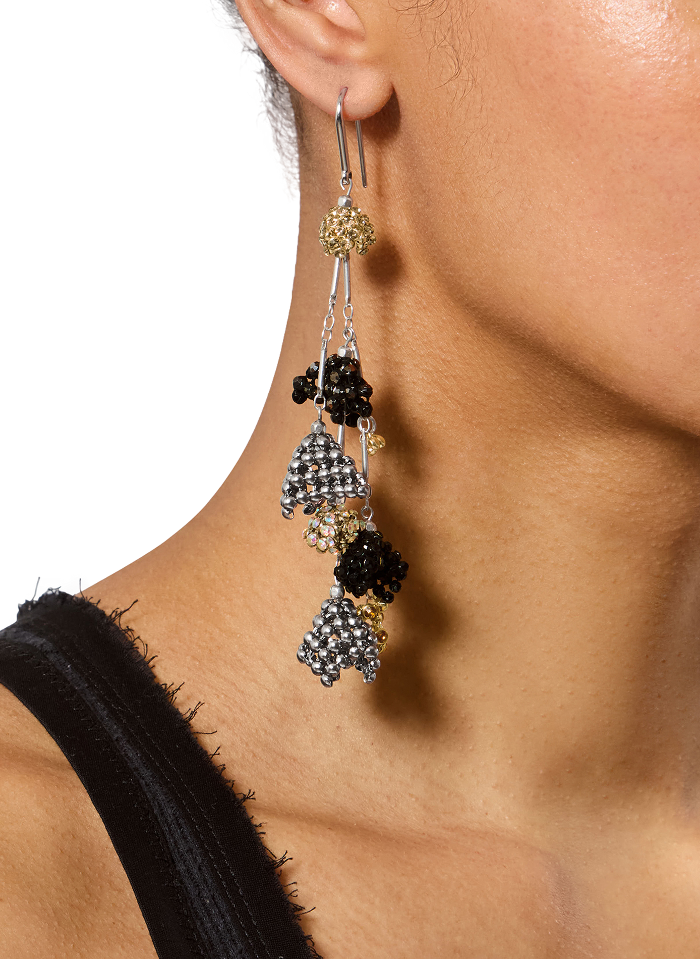 Boucles d’oreille Catalina pendantes en strass ISABEL MARANT Gris