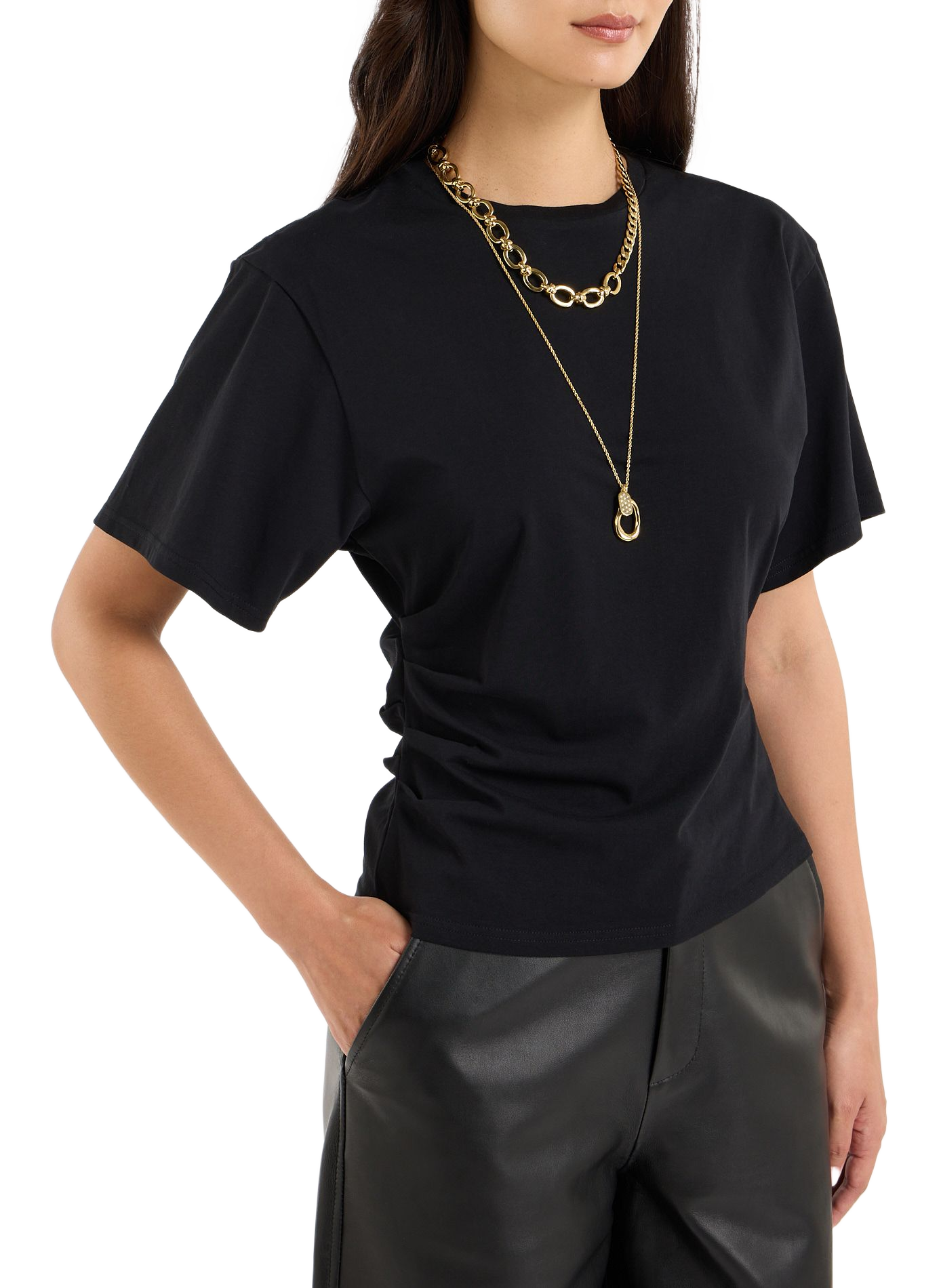Fitted Beek top in blended cotton SAISON 1865 Black