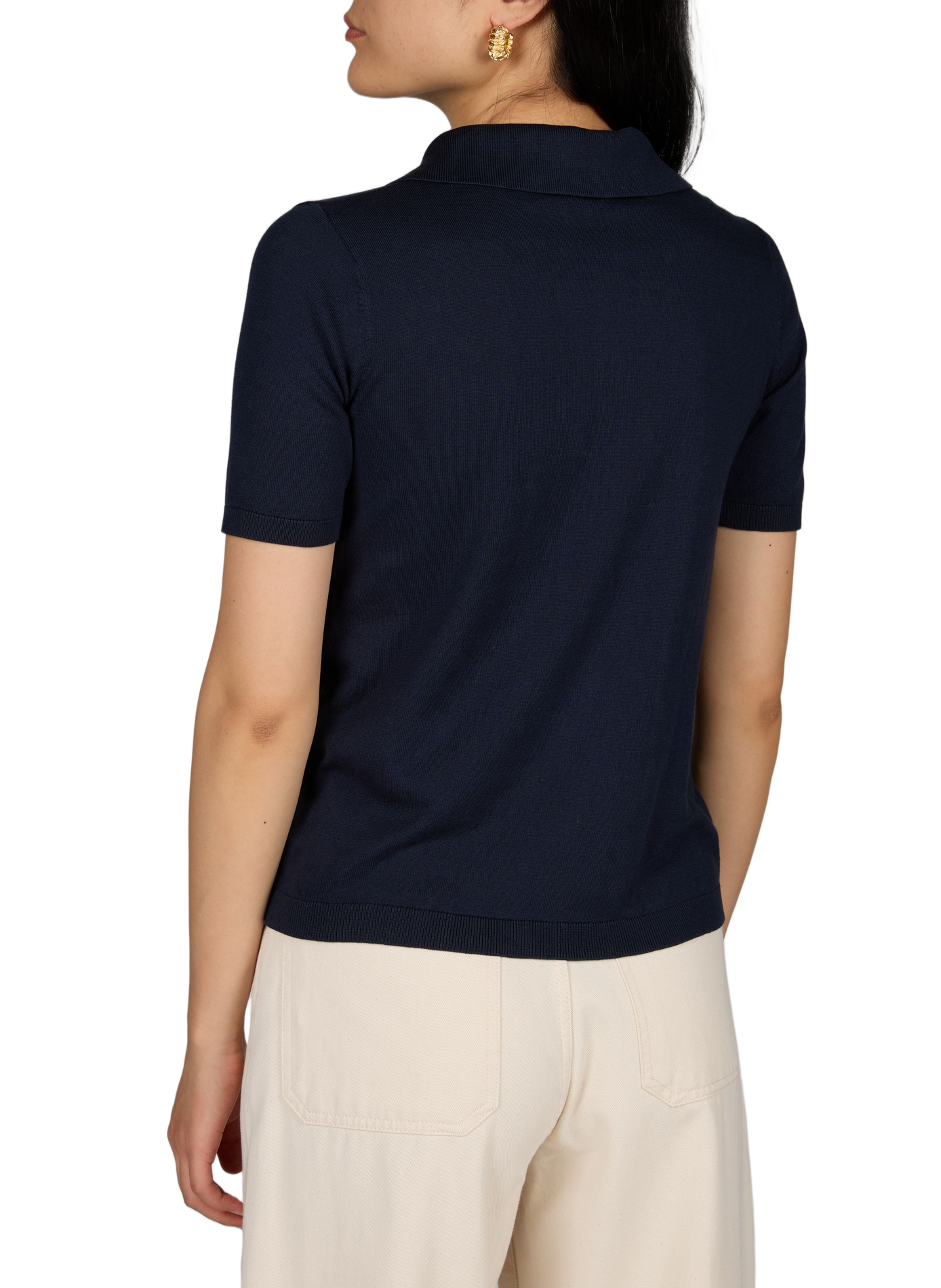 Kurzarm-Poloshirt aus Seidenmischung MAX MARA WEEK END Blau