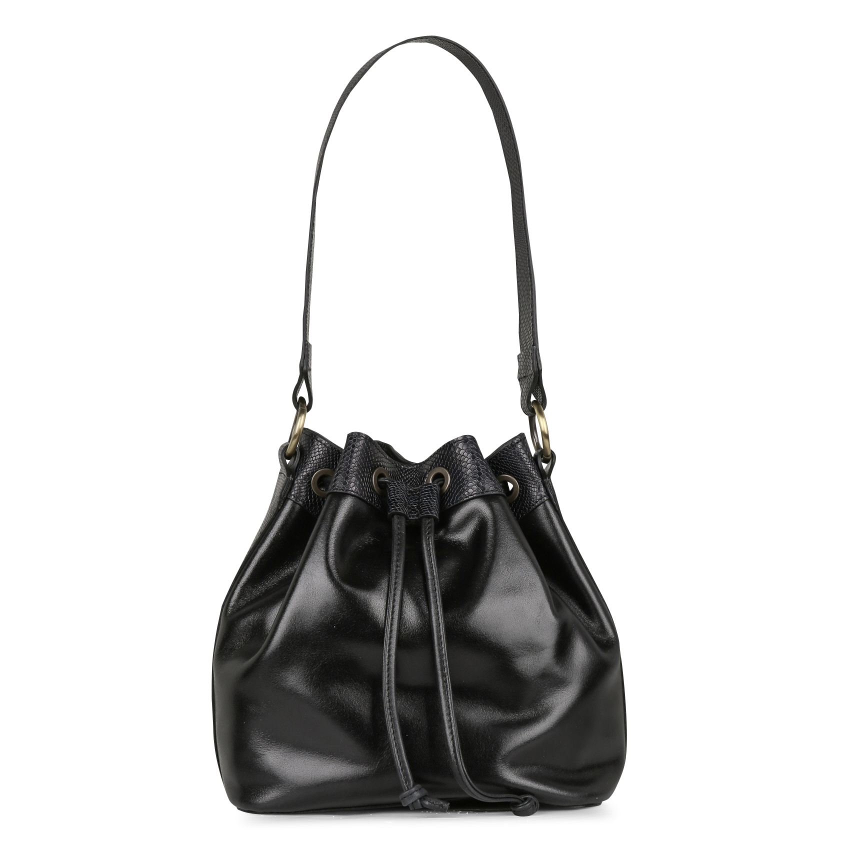 Sac seau en cuir valentin MAISON 123 Noir