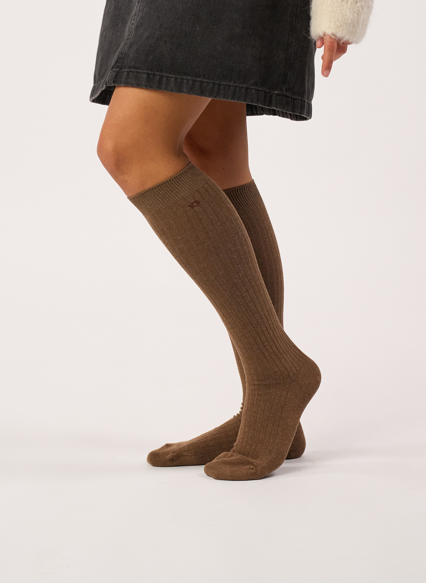 Chaussettes en coton peigné hautes BILLYBELT Marron