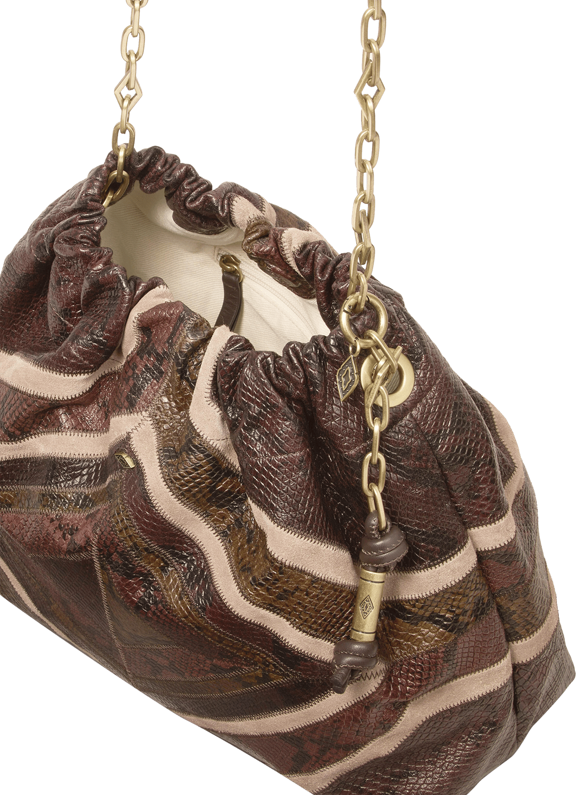 Lederen schoudertas met print - June Tote BA&SH Bruin