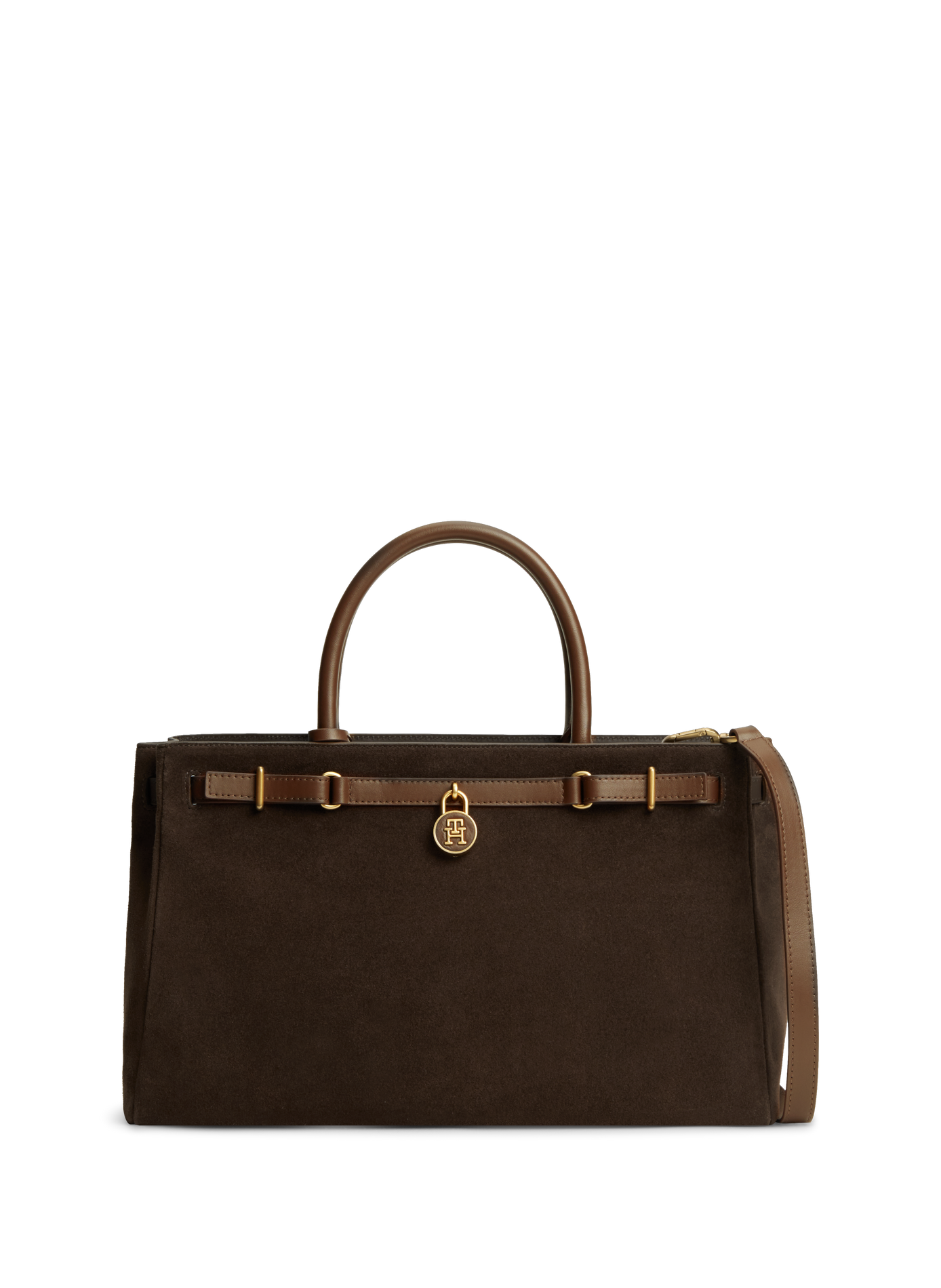 Rectangular leather handbag TOMMY HILFIGER Brown