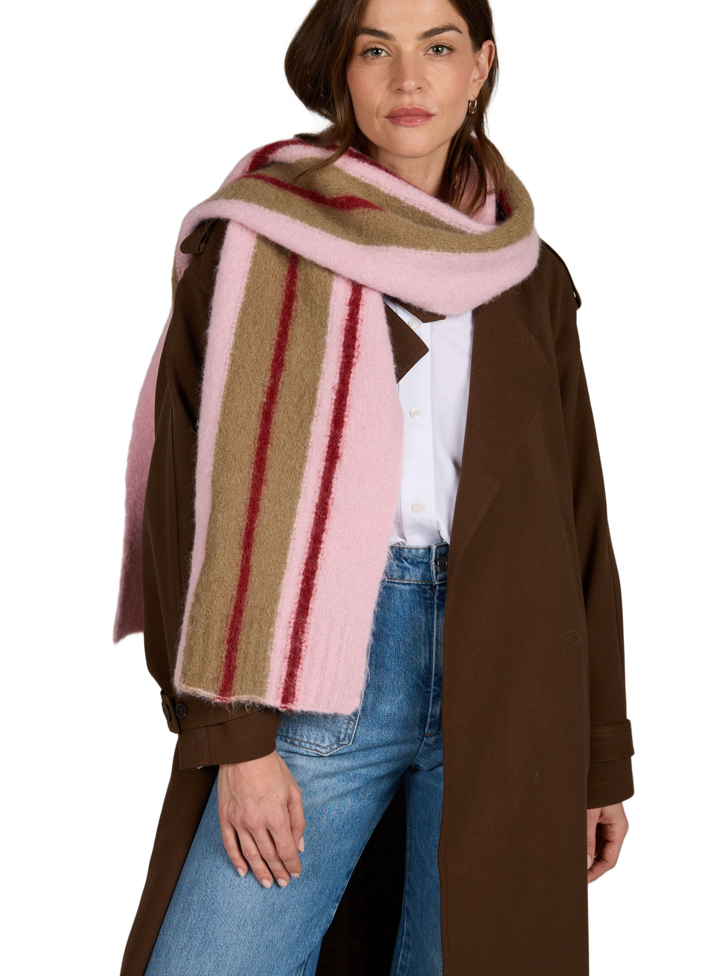 SAJEANNE Striped Alpaca Blend Scarf SAMSOE SAMSOE Multicolour